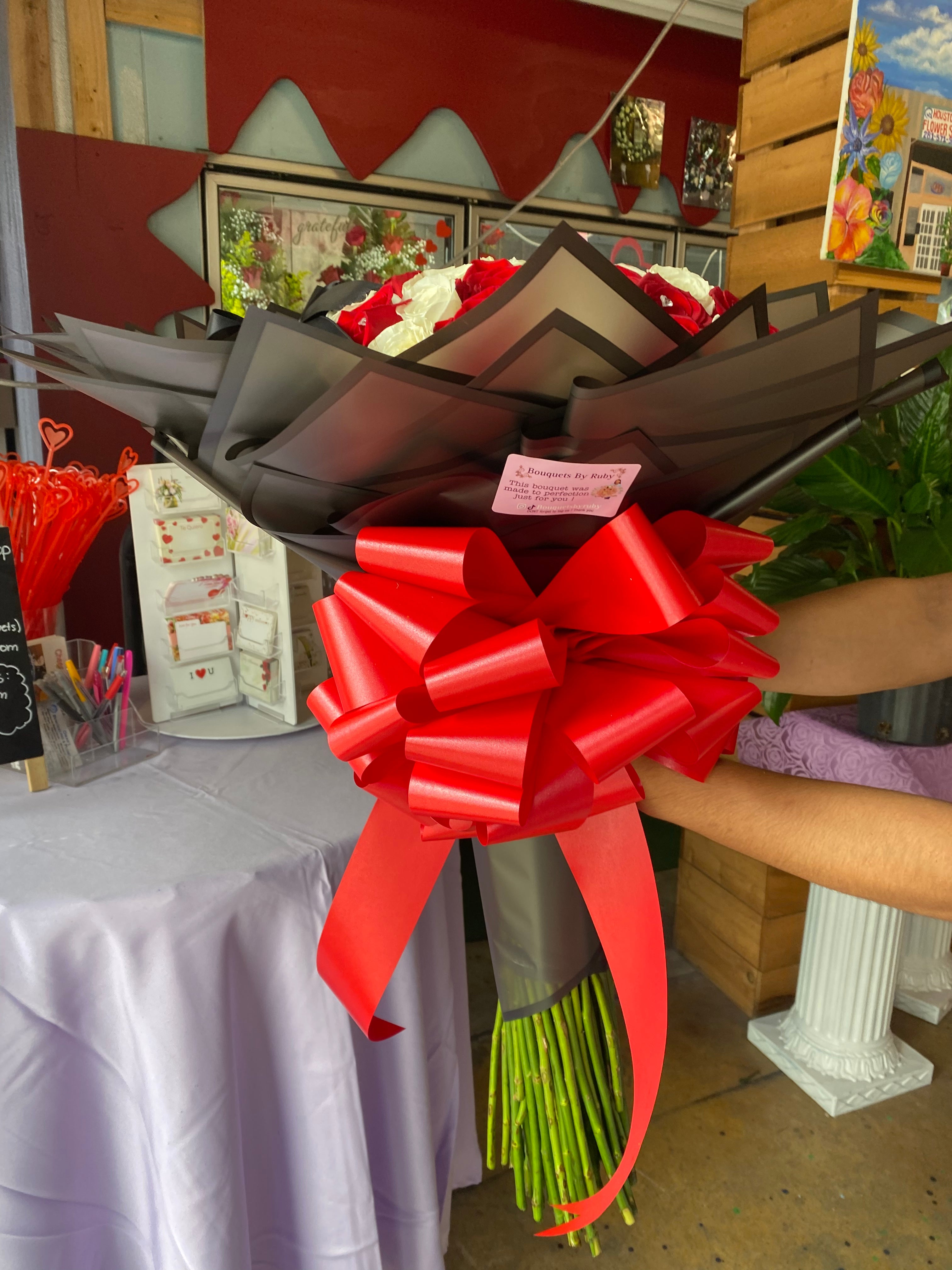 75 Rose Ramo BUCHON Queen Ribbon wording ❤️