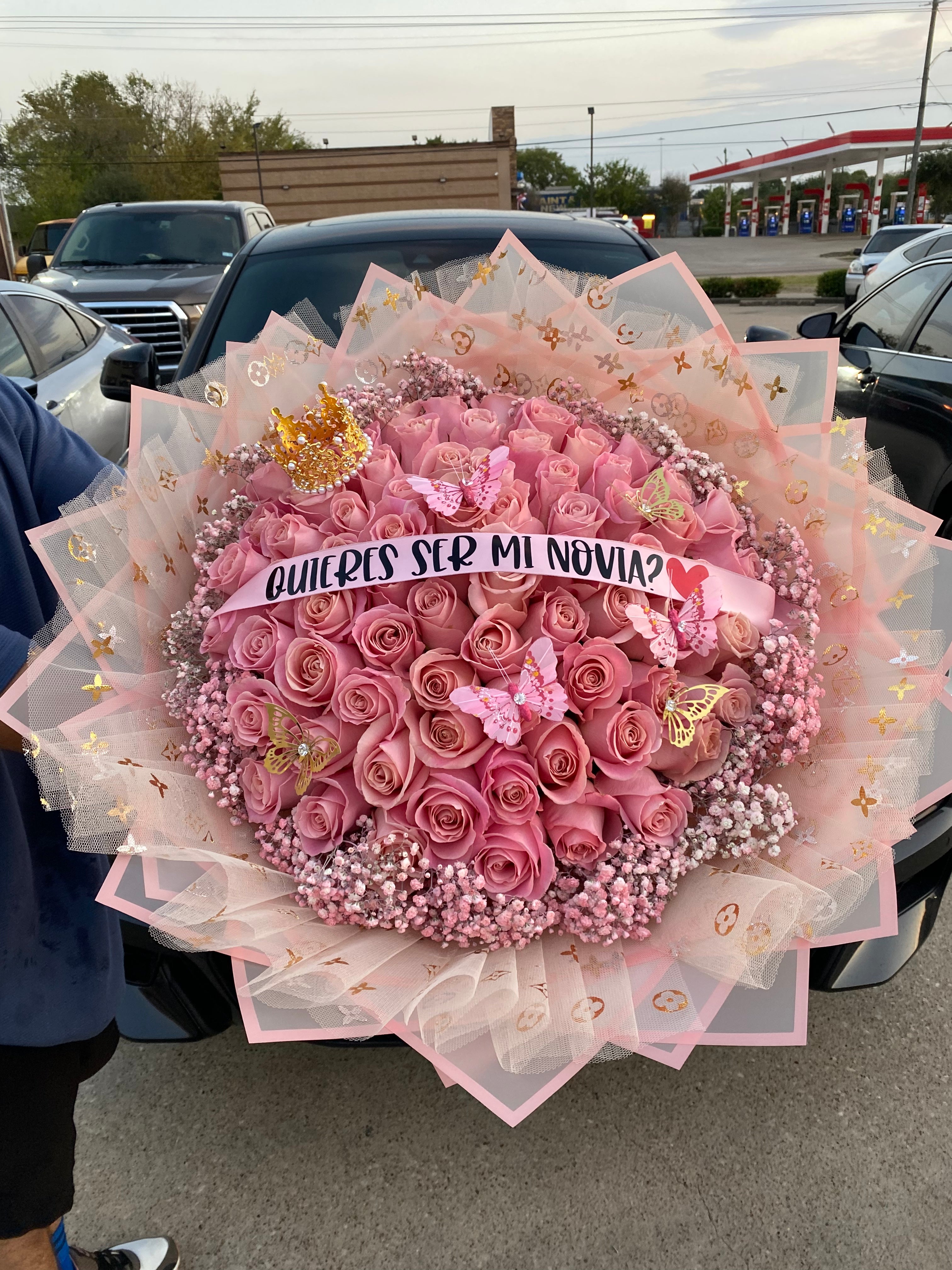 75 Pink Rose Buchona bouquet ๐