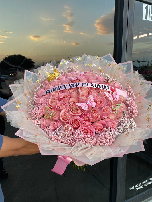 75 Pink Rose Buchona bouquet 🎀