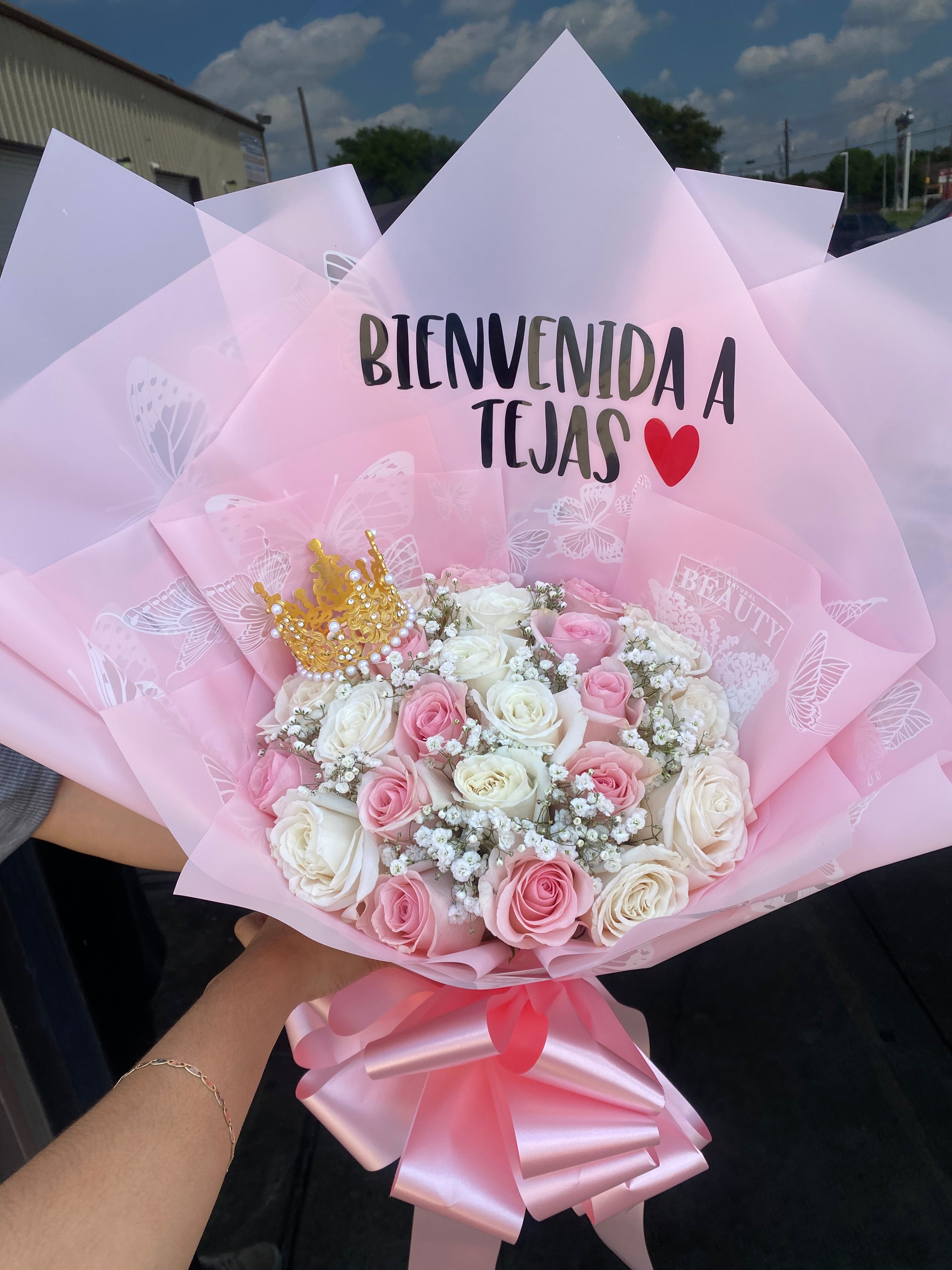 24 Rose Pink Lux with crown π