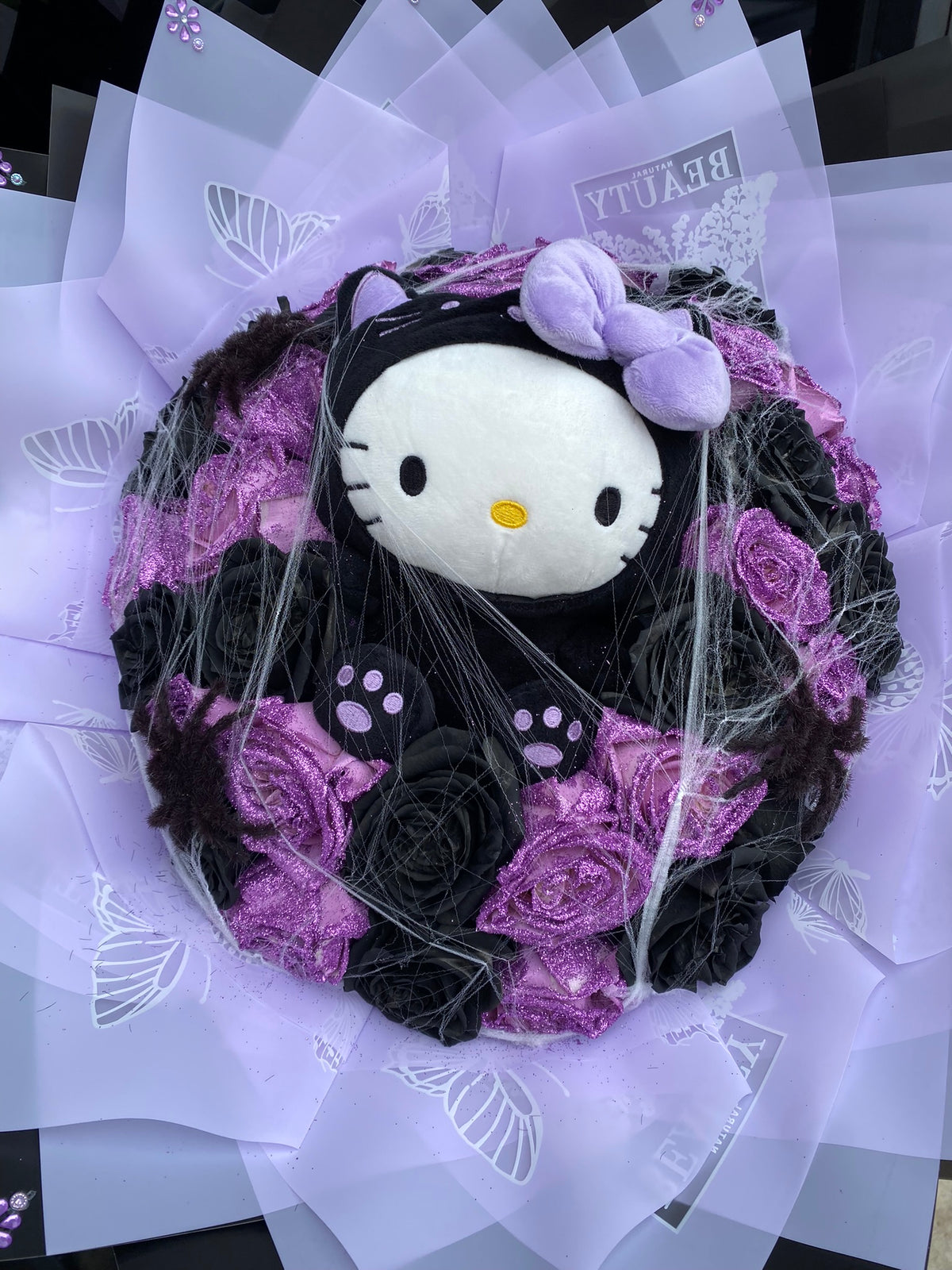 25ct glitter Spooky glitter hello kitty 🐈⬛💜