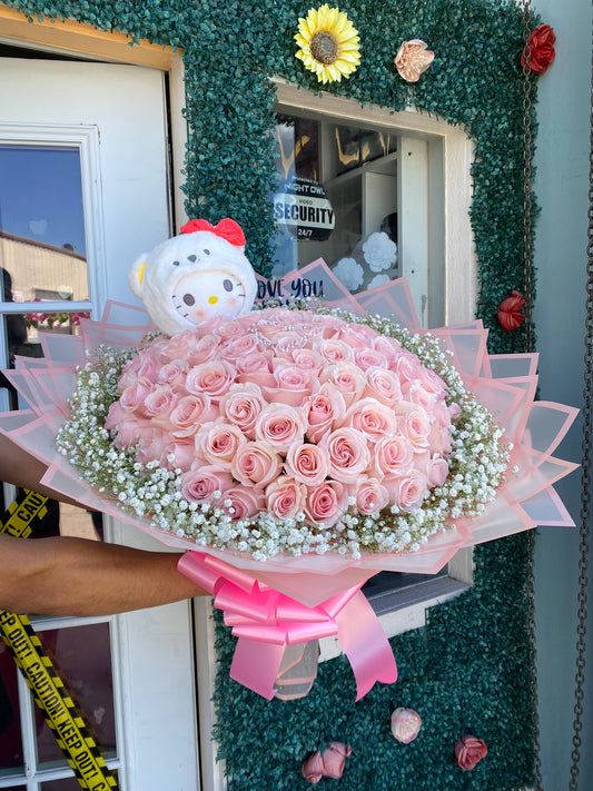 75 Rose Hello kitty + babysbreath rim 💖