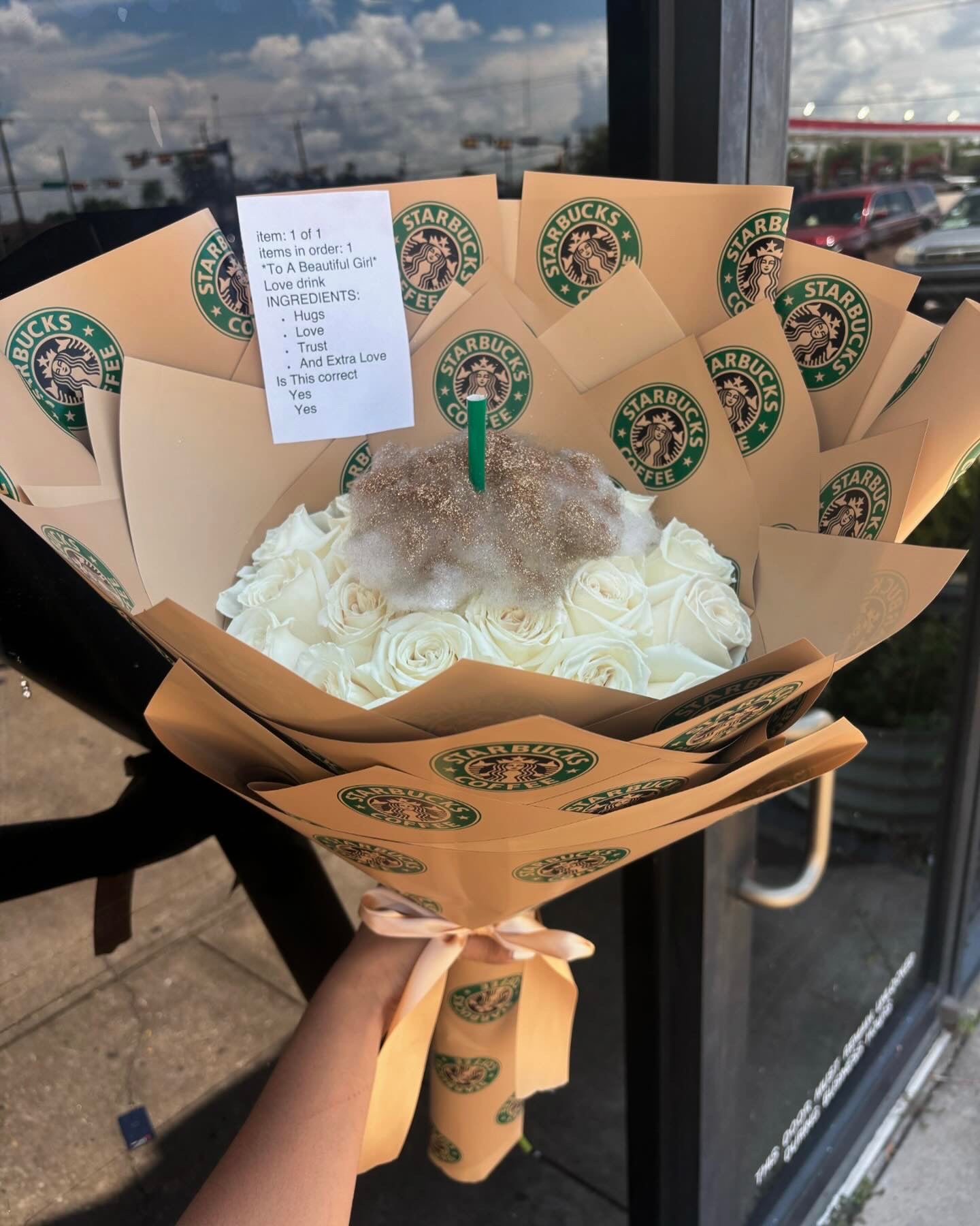 Starbucks drink bouquet🤎🍂
