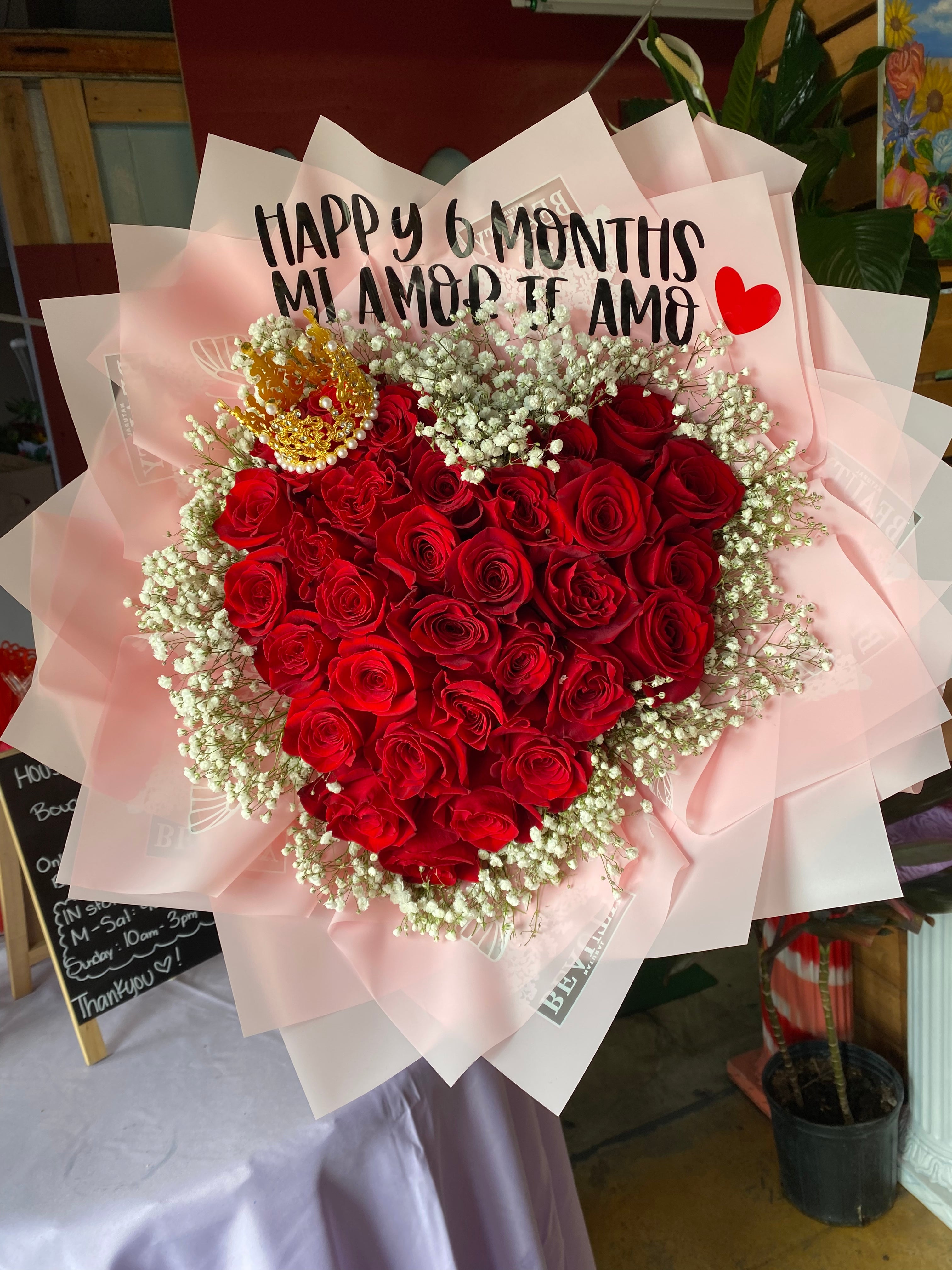 24 rose heart cloudy love