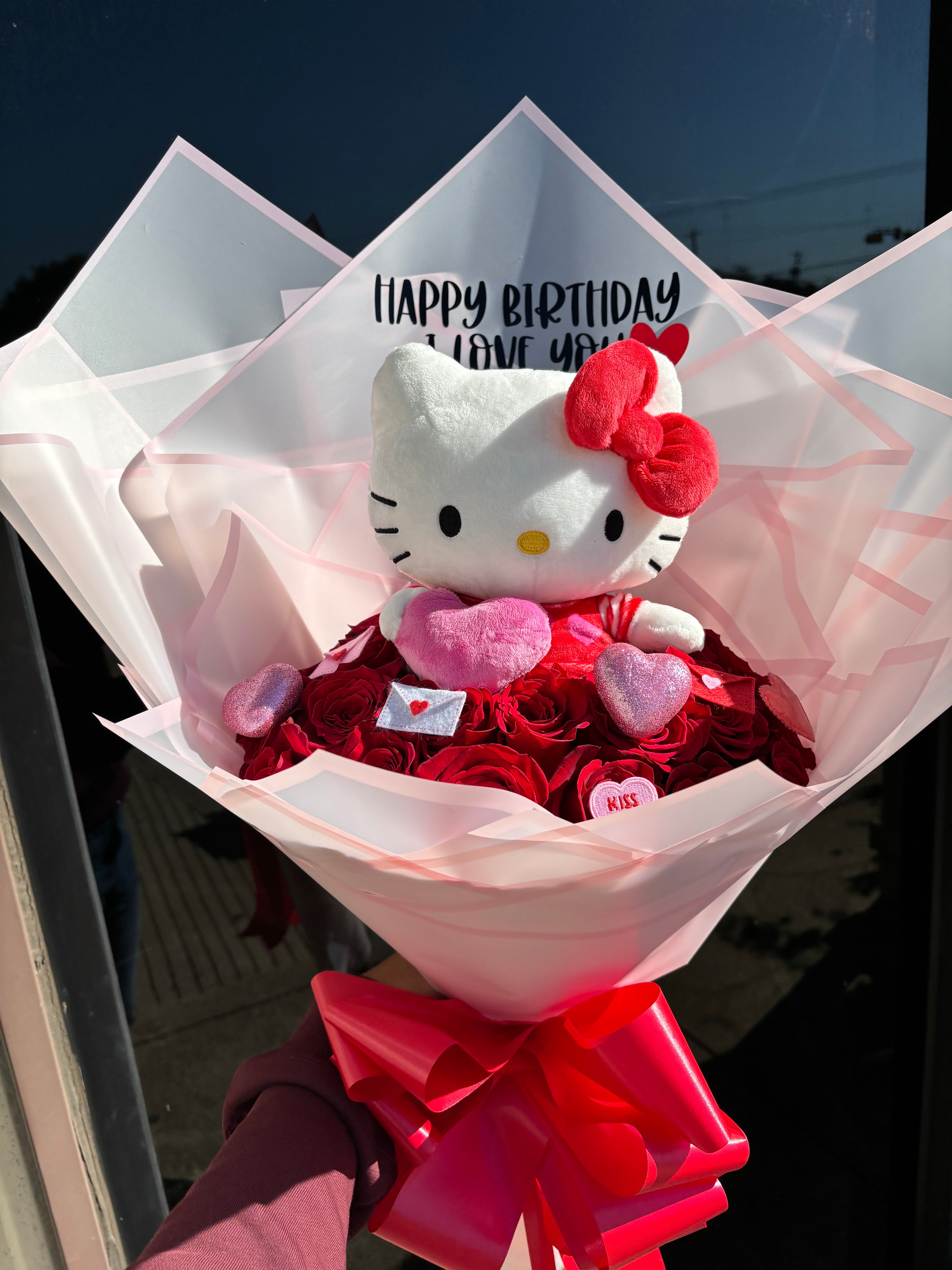 Valentines floral bag with plush 💌