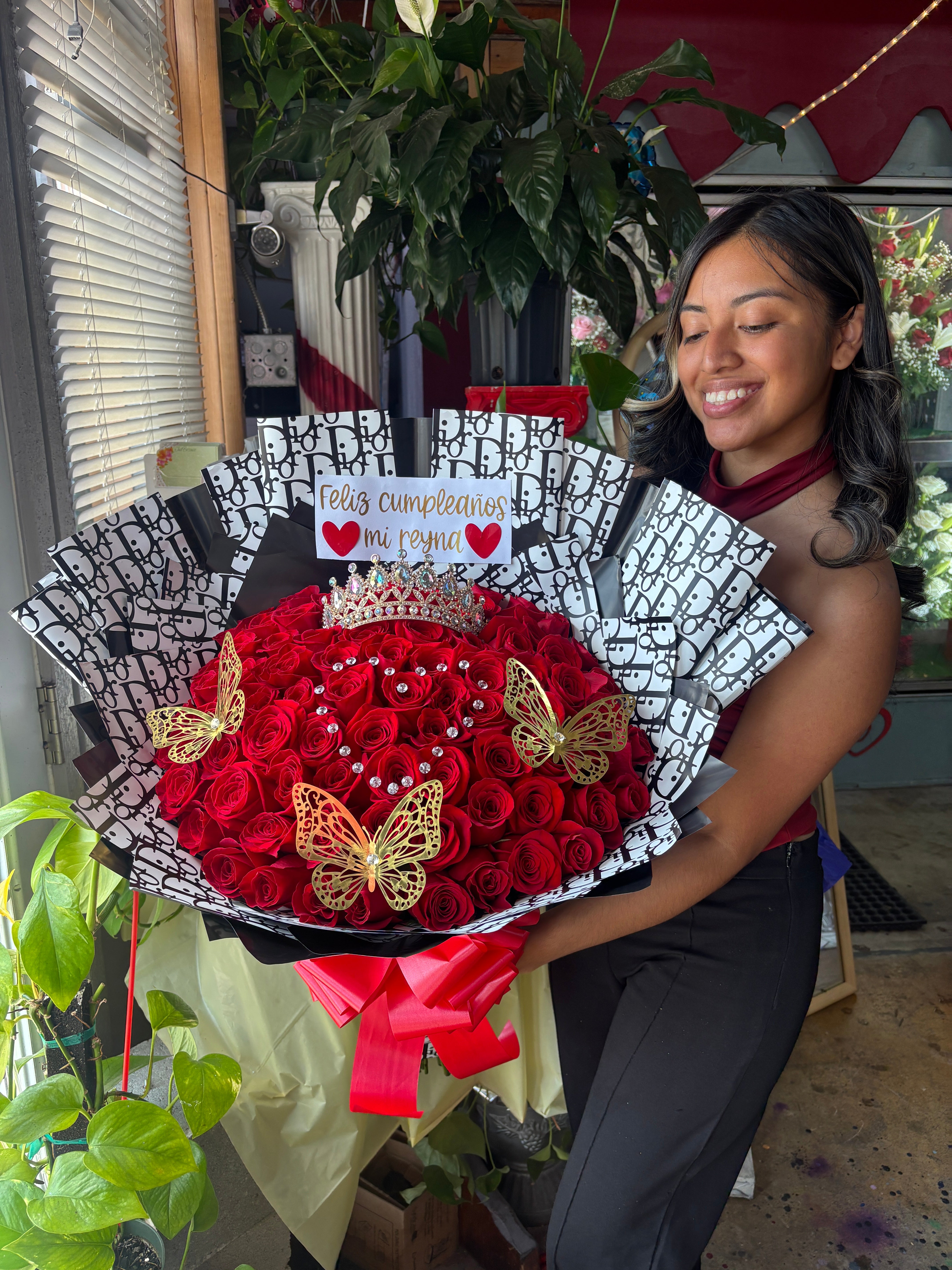 75 roses diamond heart❤️