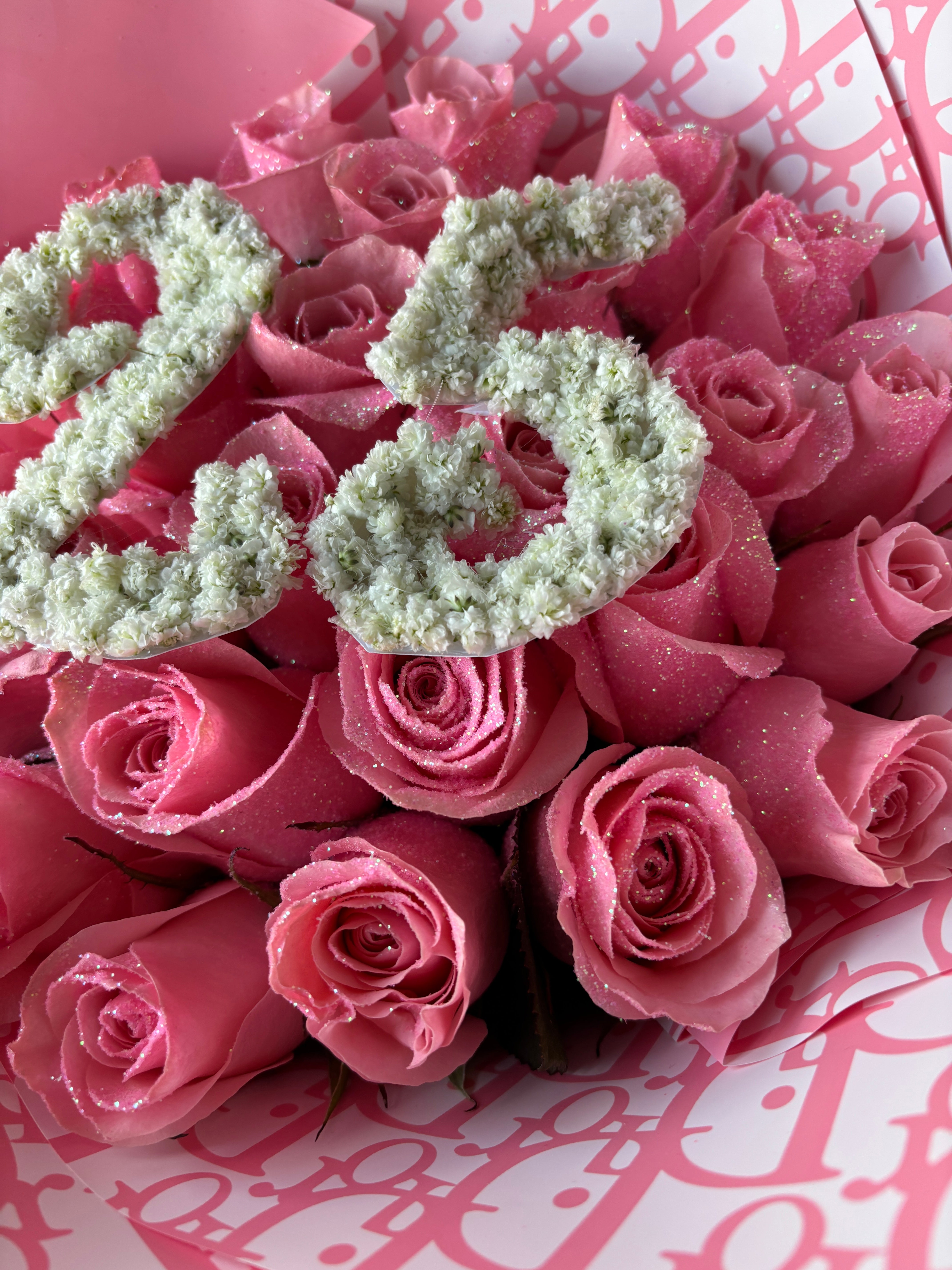 25ct glitter + initial ✨