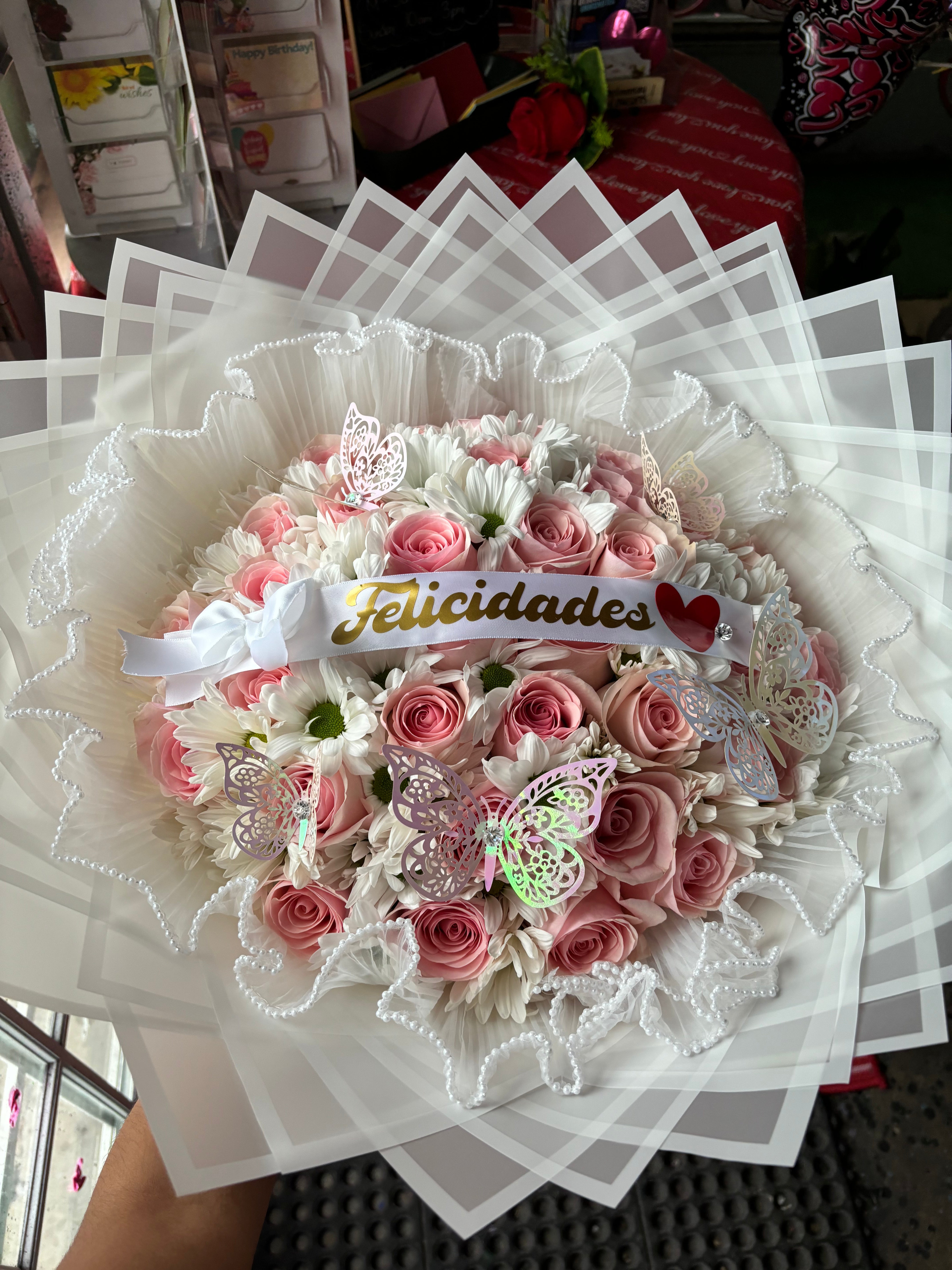 24 pinks + white daisy garden 🌸