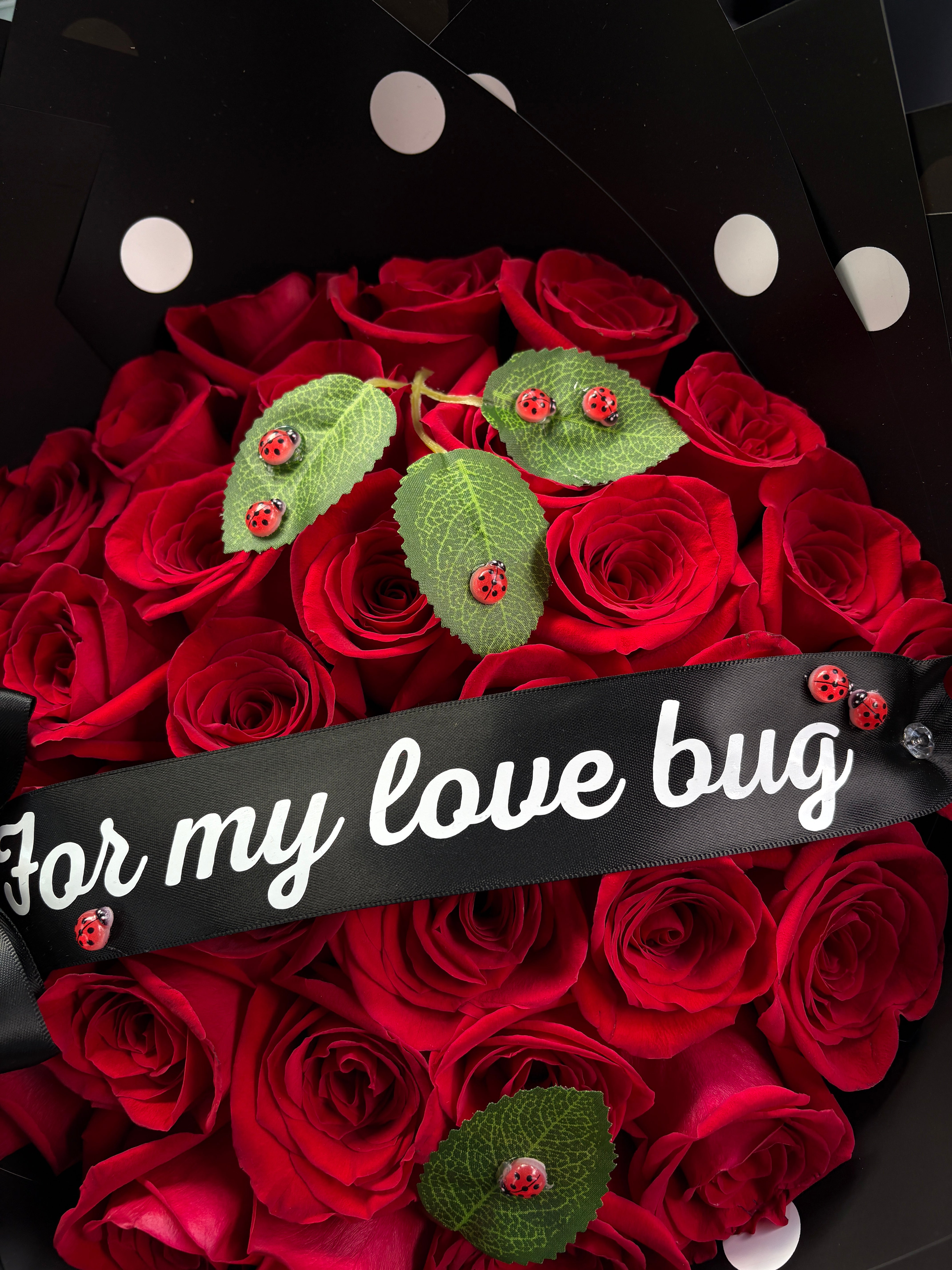 30ct For my Love Bug🐞❤️ polka dot wrapped