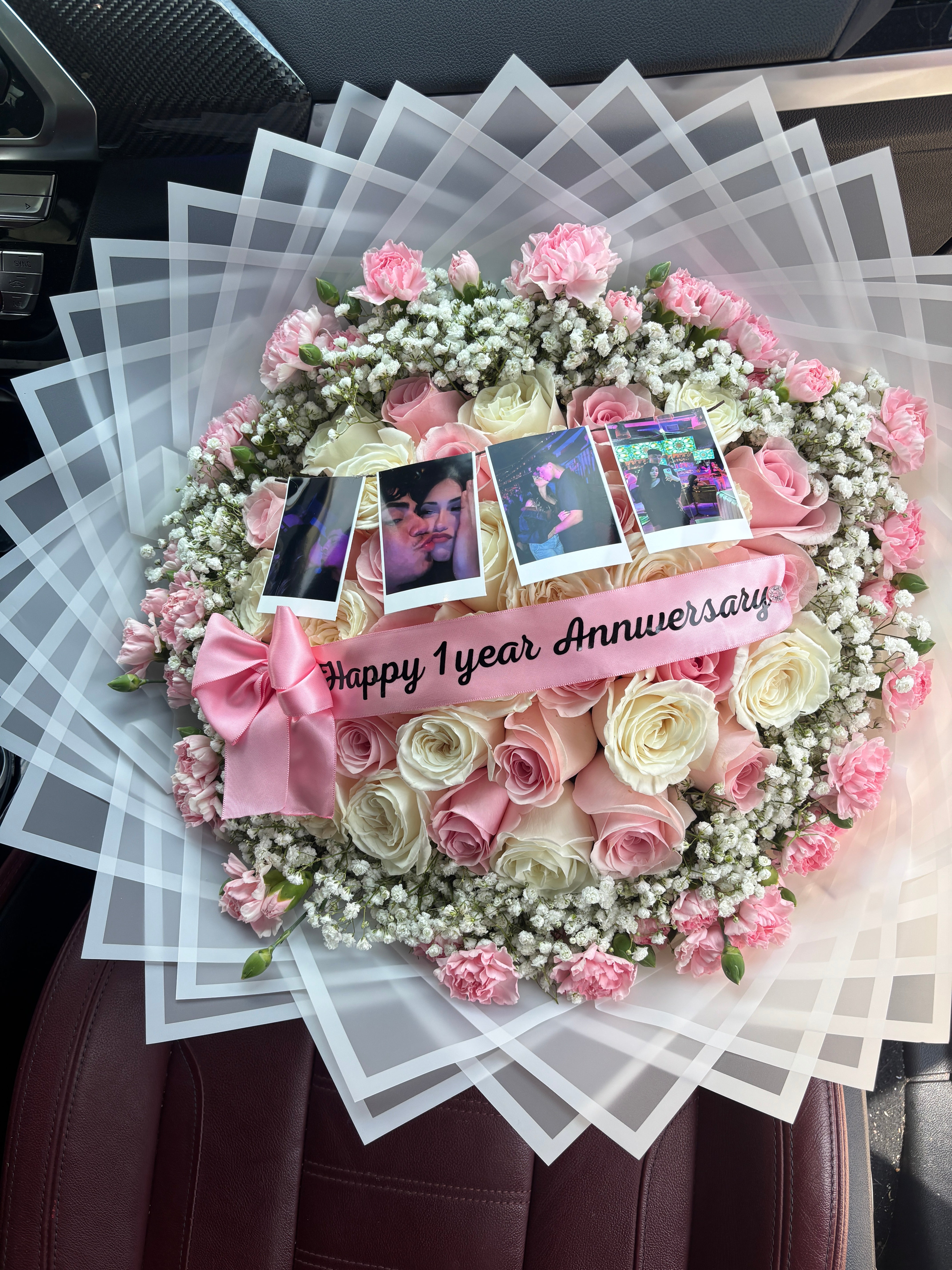 36 roses + cloudy rim + pink + polarioid pics📸