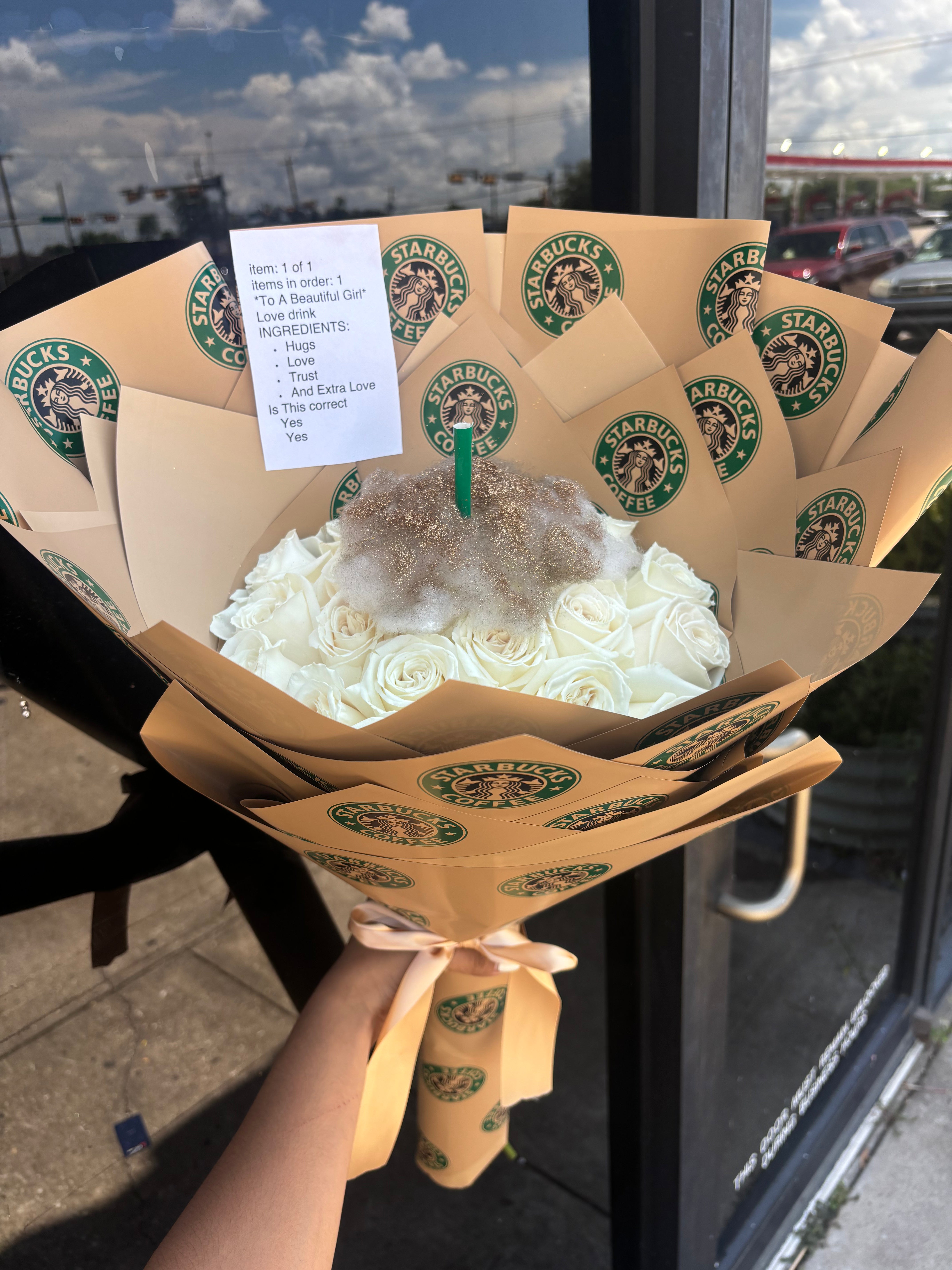 Starbucks drink bouquet🤎🍂