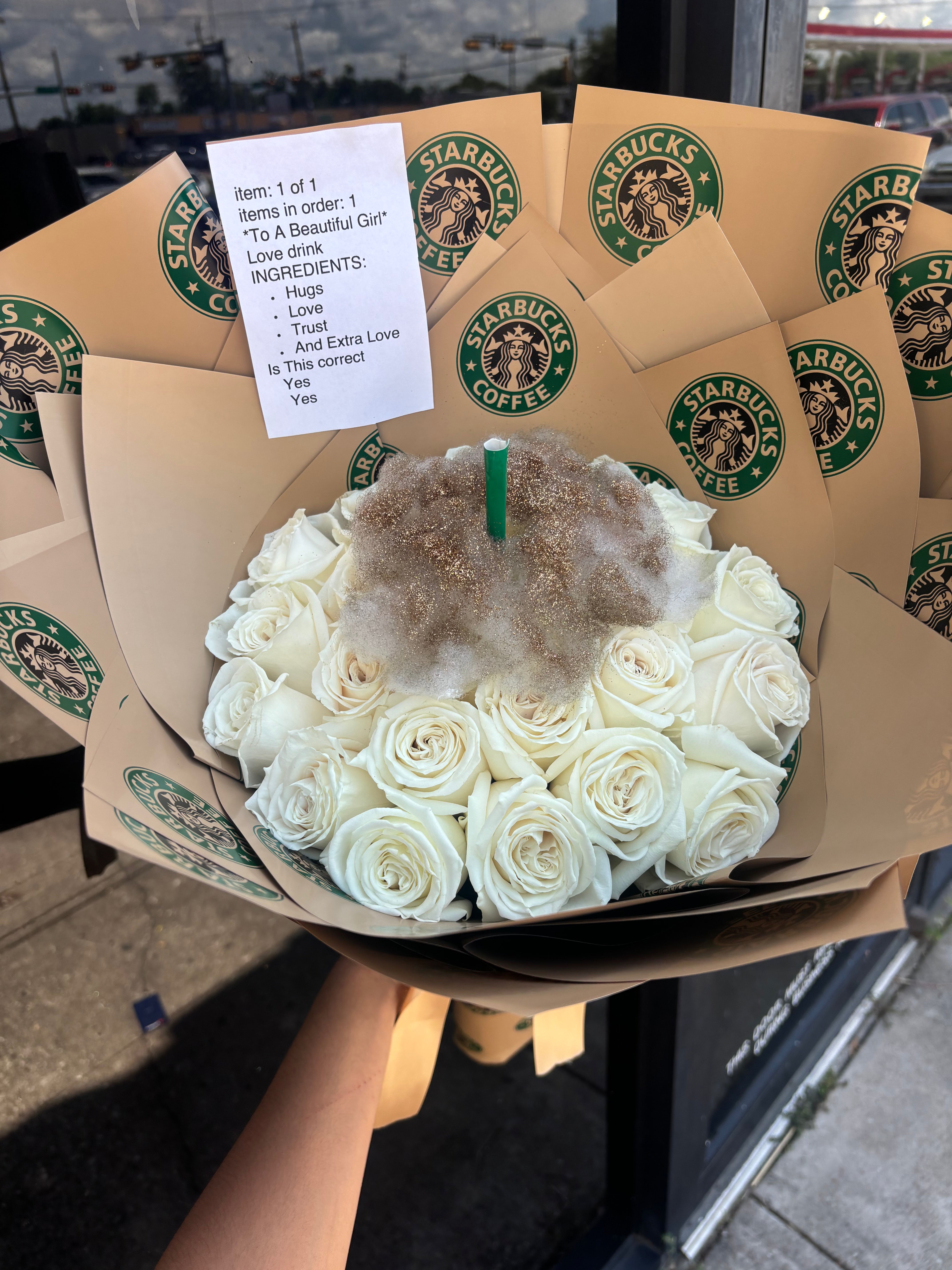 Starbucks drink bouquet🤎🍂