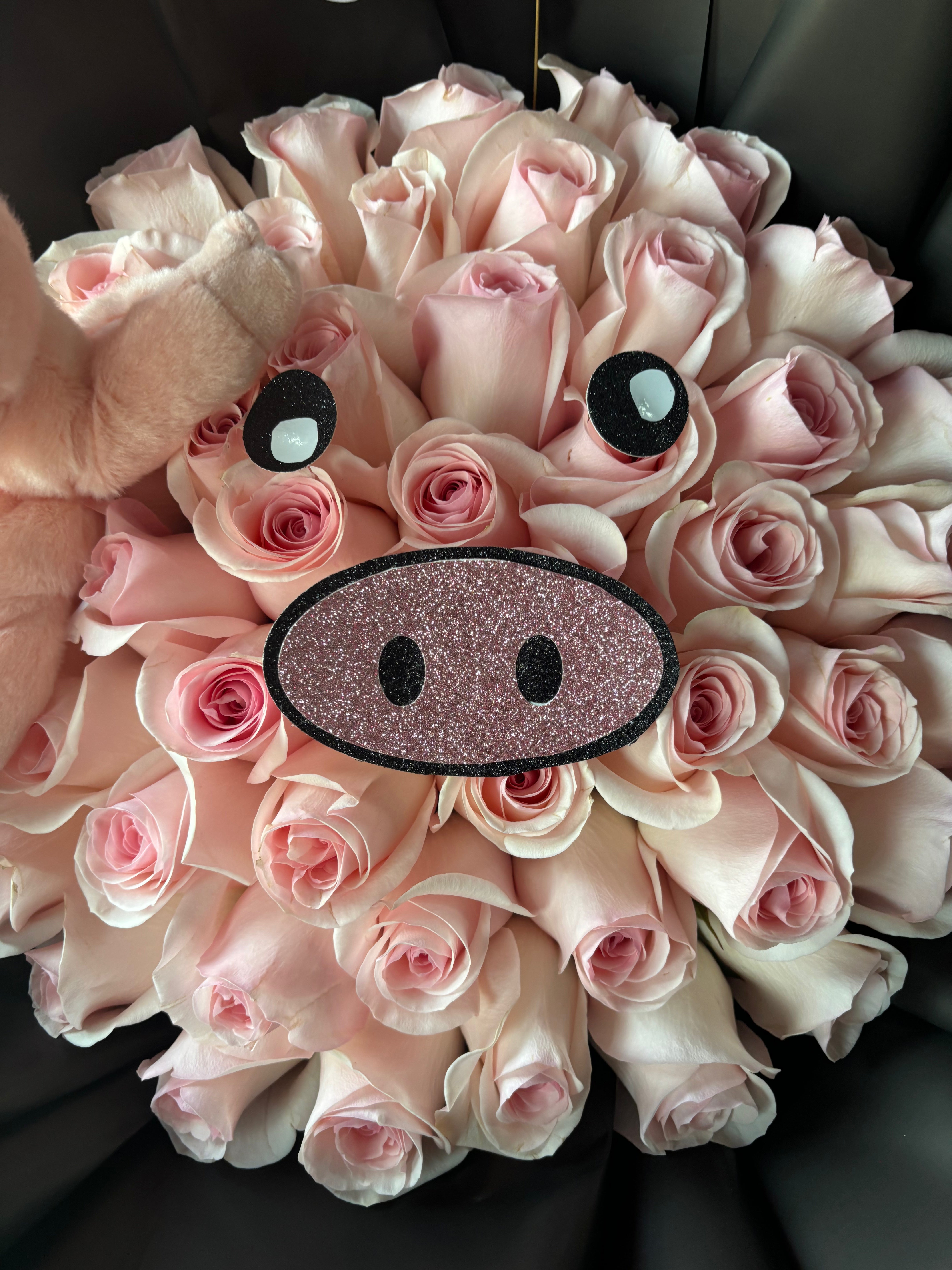 50 rose pink piggy bouquet π½π