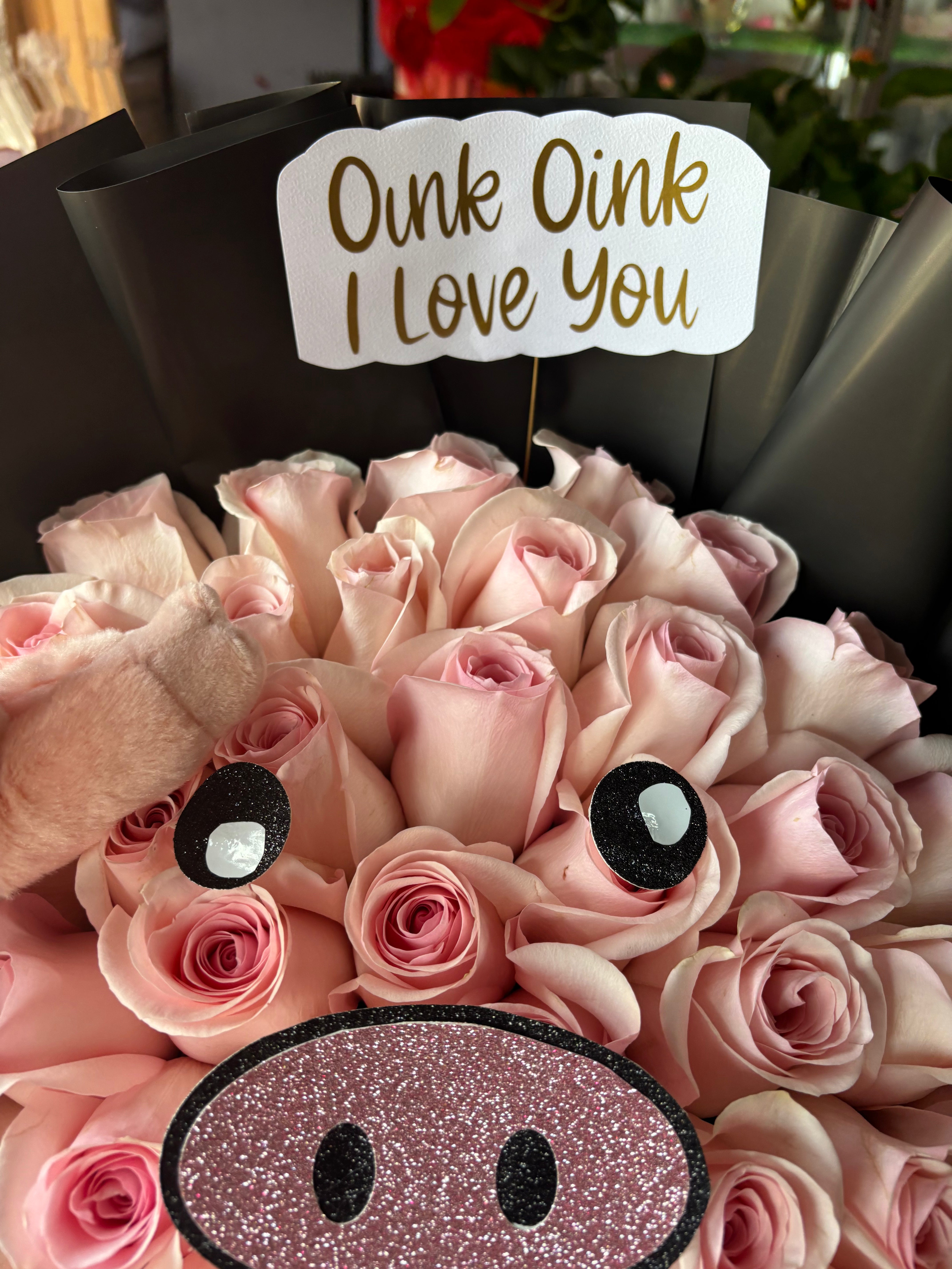 50 rose pink piggy bouquet π½π