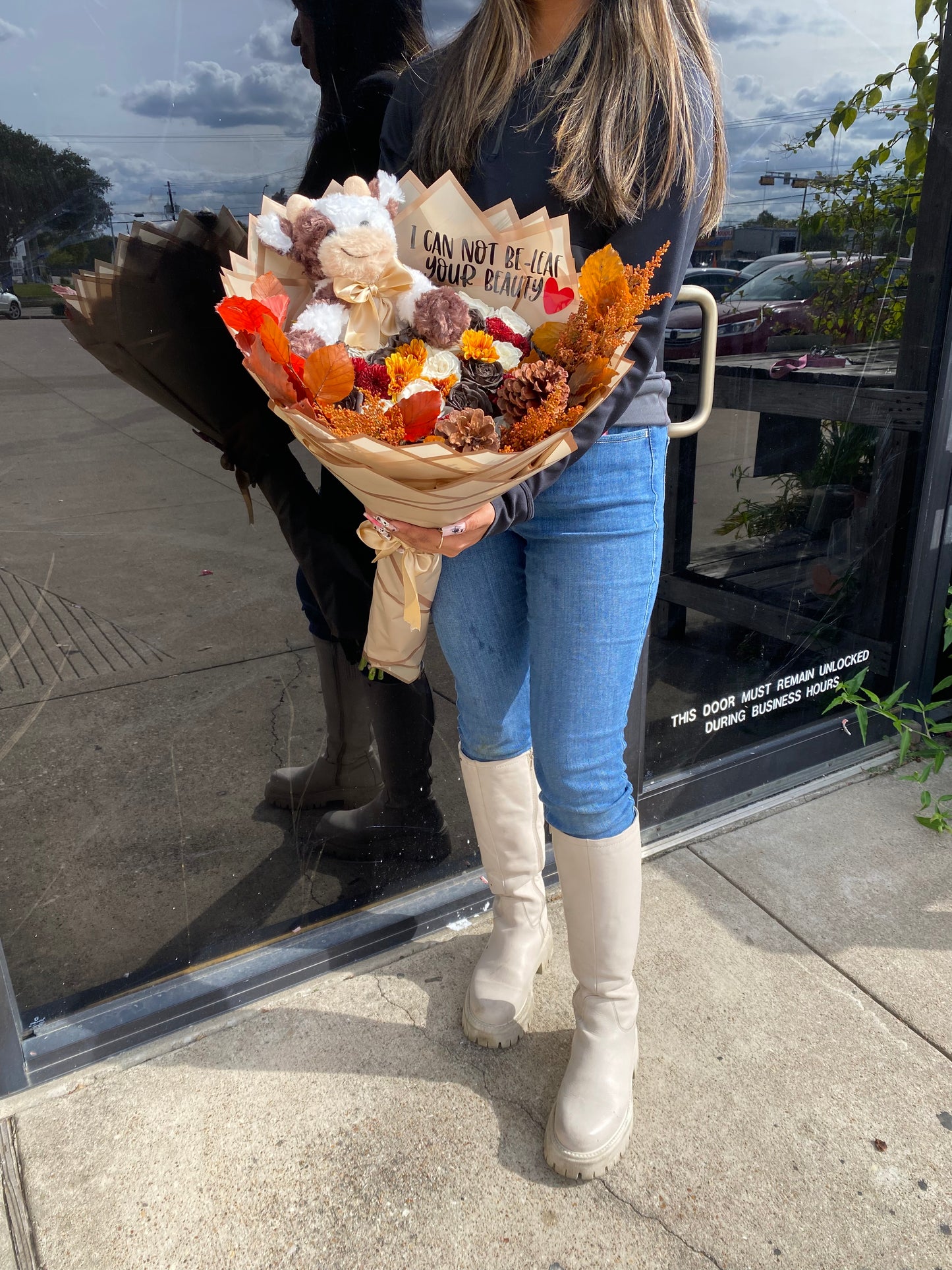 Fall round bouquet with brown vaquita🤎