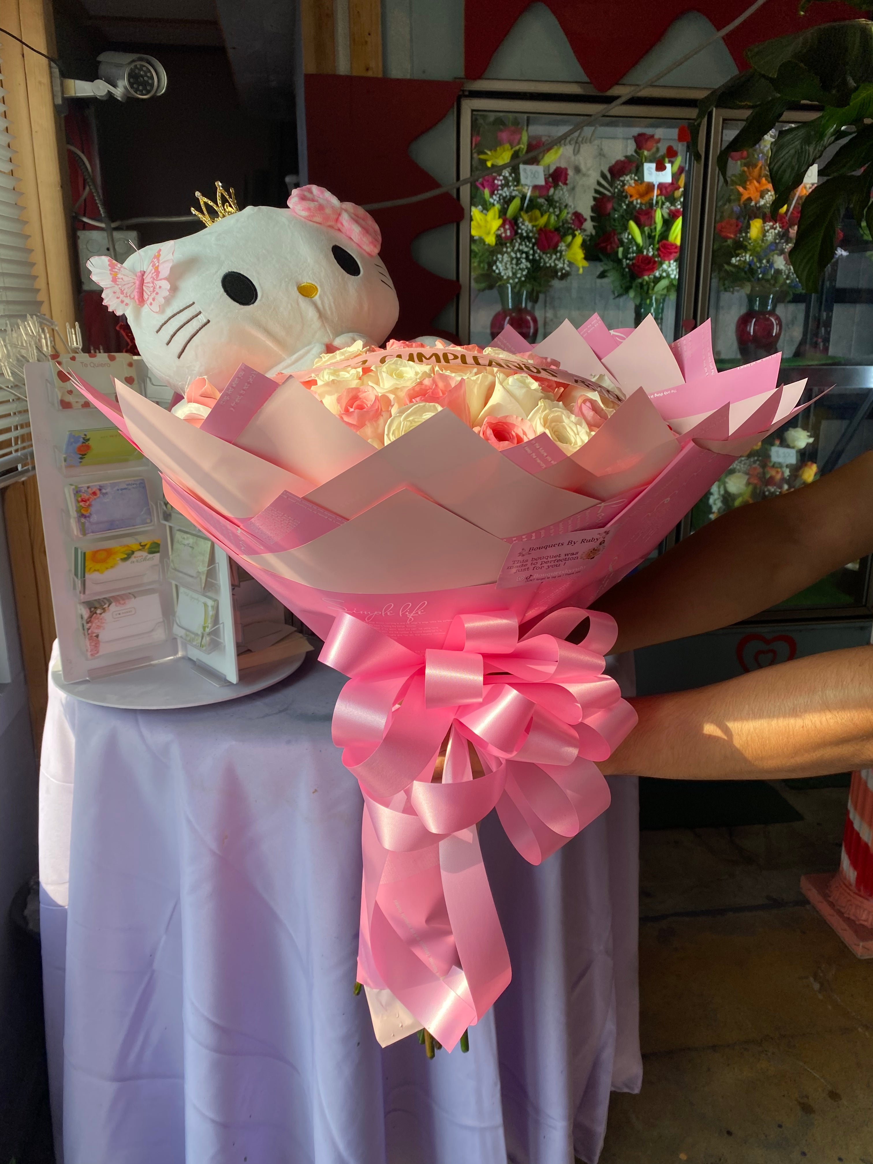 50 rose pink&white + HK plush🎀