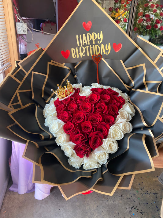 50 heart shaped with mini crown