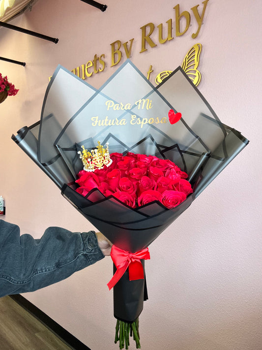 24 Rose with mini crown