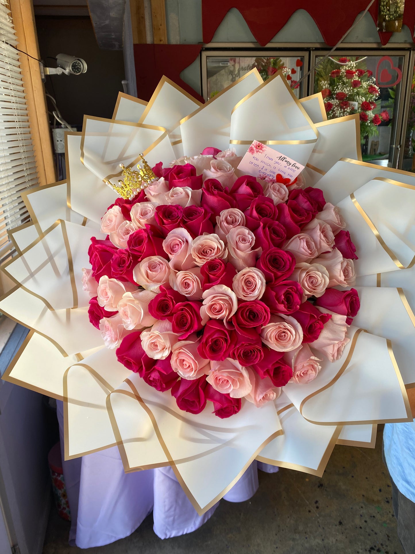 75 Rose Mixed Pinks Princess bouquet 💖