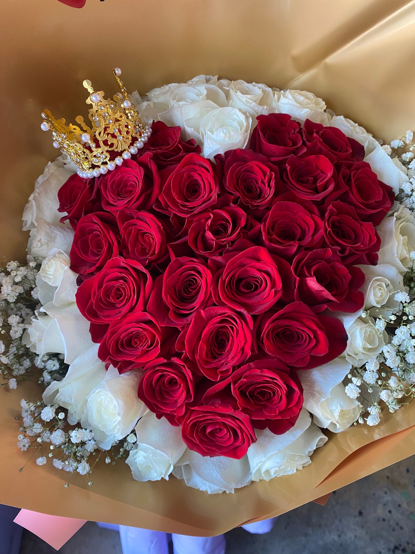 50 heart shaped with mini crown