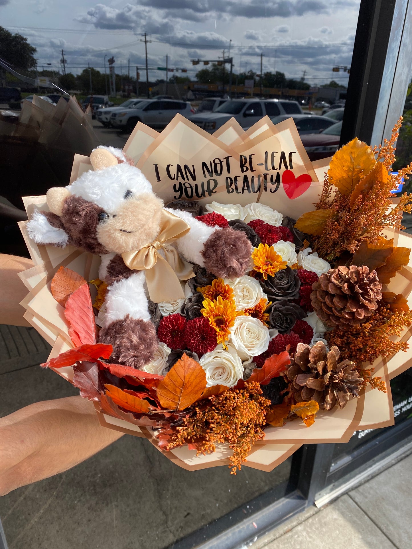 Fall round bouquet with brown vaquita🤎