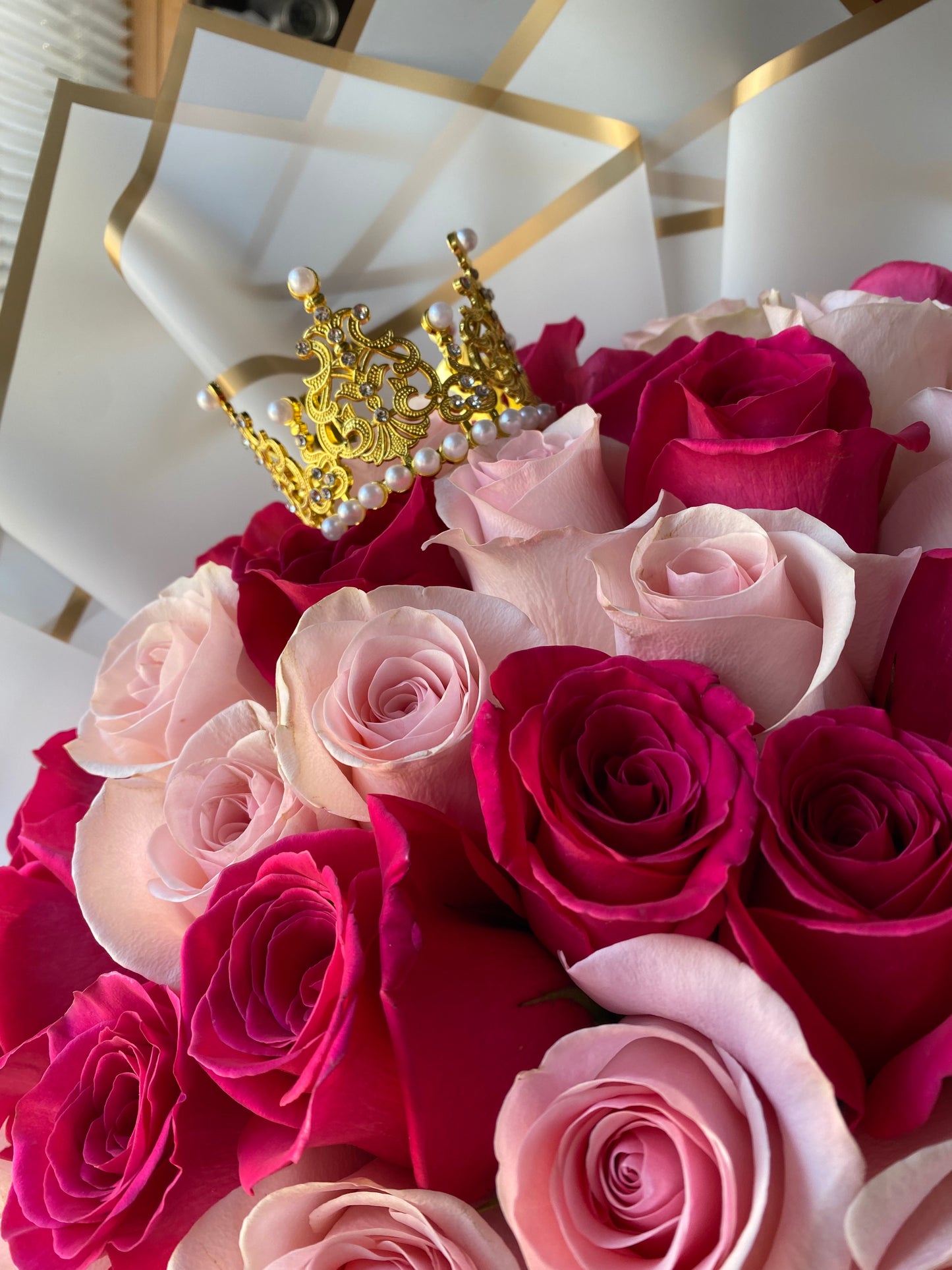 75 Rose Mixed Pinks Princess bouquet 💖