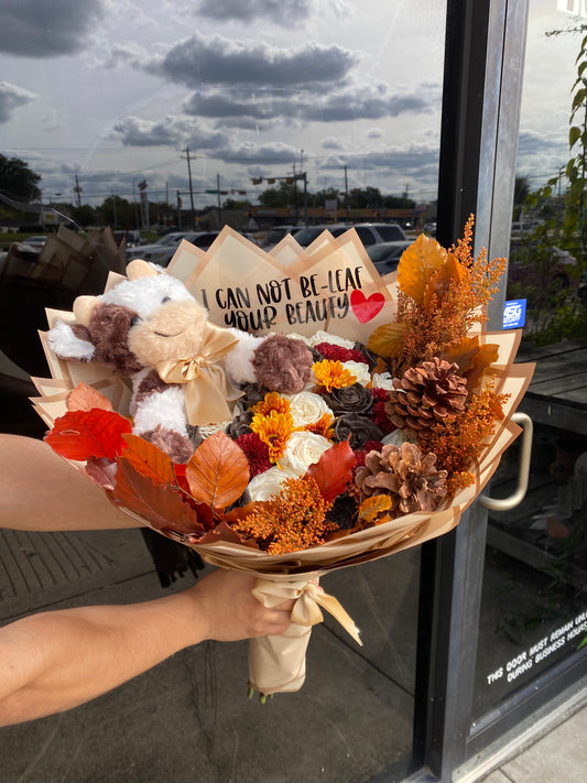 Fall round bouquet with brown vaquita🤎
