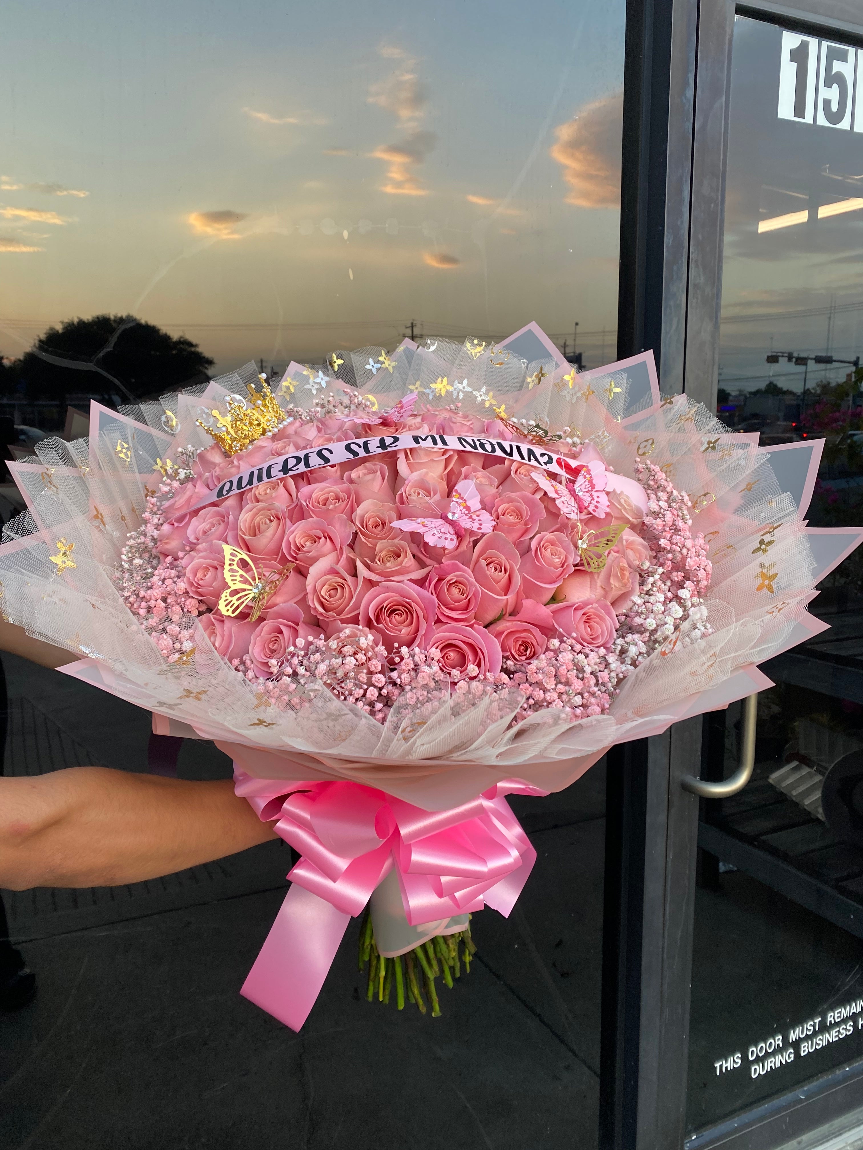 75 Pink Rose Buchona bouquet 🎀
