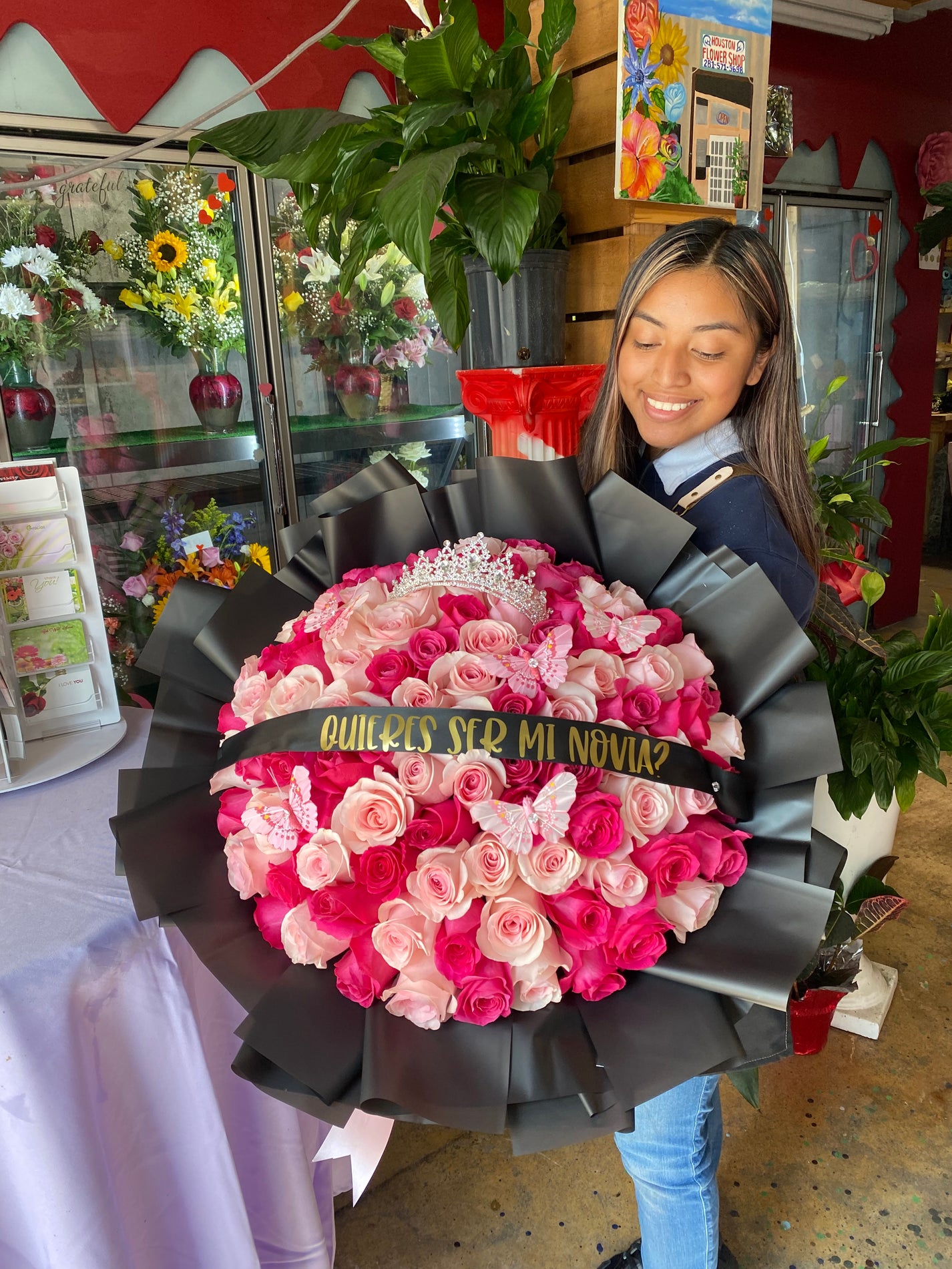 100 roses pink shades 🎀 – bouquetsbyrubyhtx