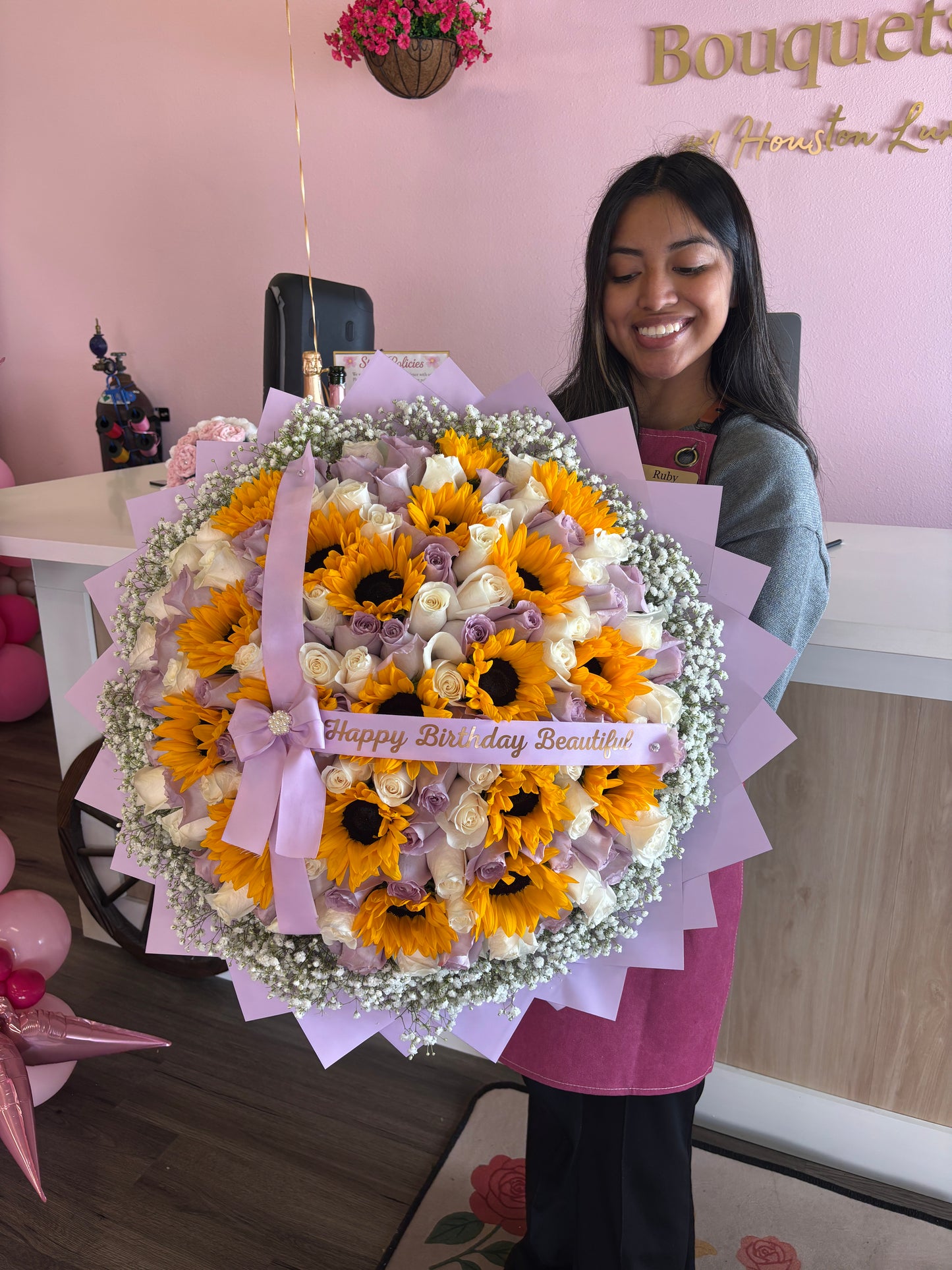 100 roses + sunflowers ( $390 total) rest zelle