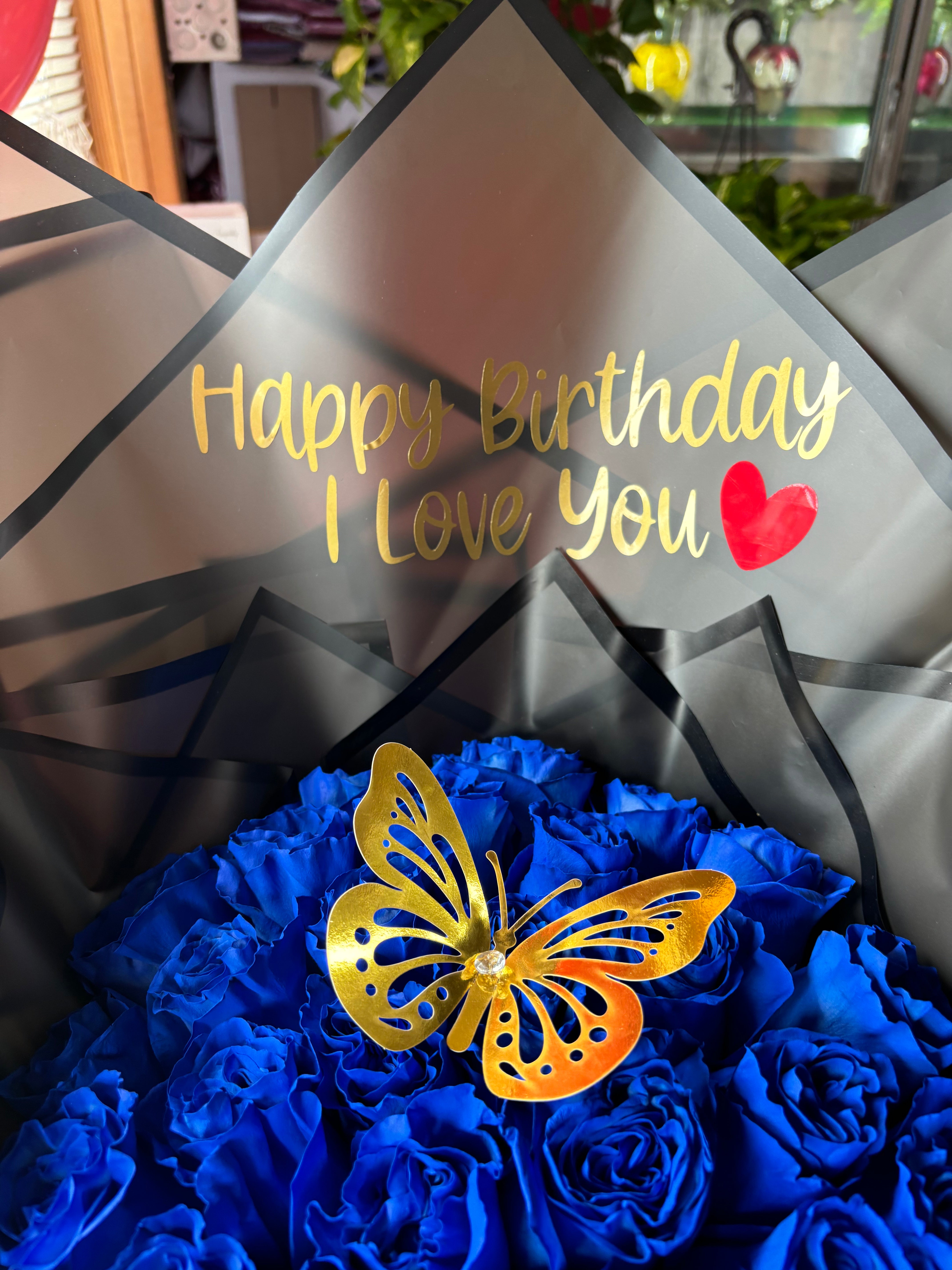 24 blue roses luxury touch 💙