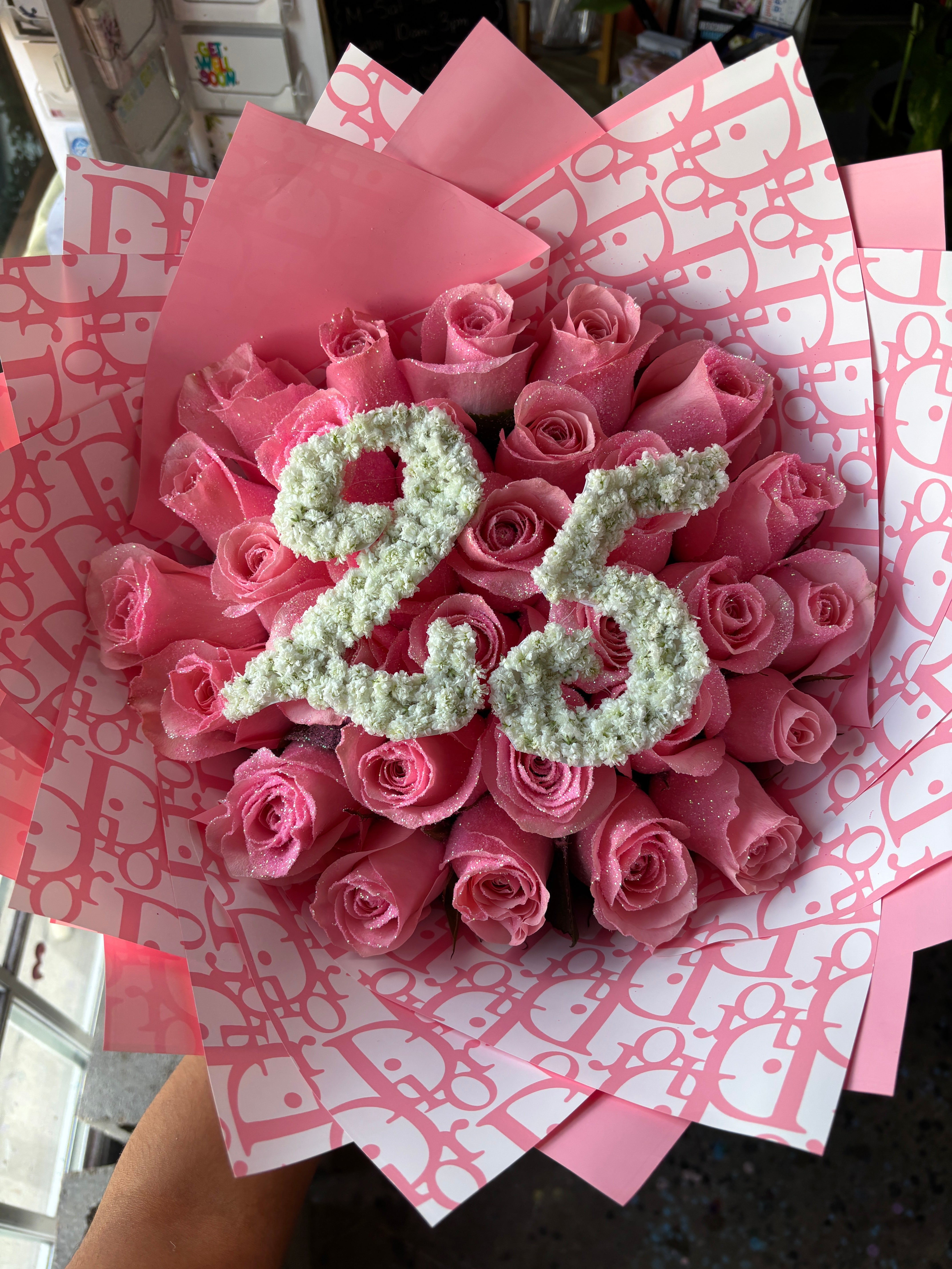 25ct glitter + initial ✨