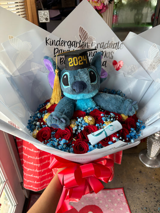 Stitch graduation bouquet 🎓💙
