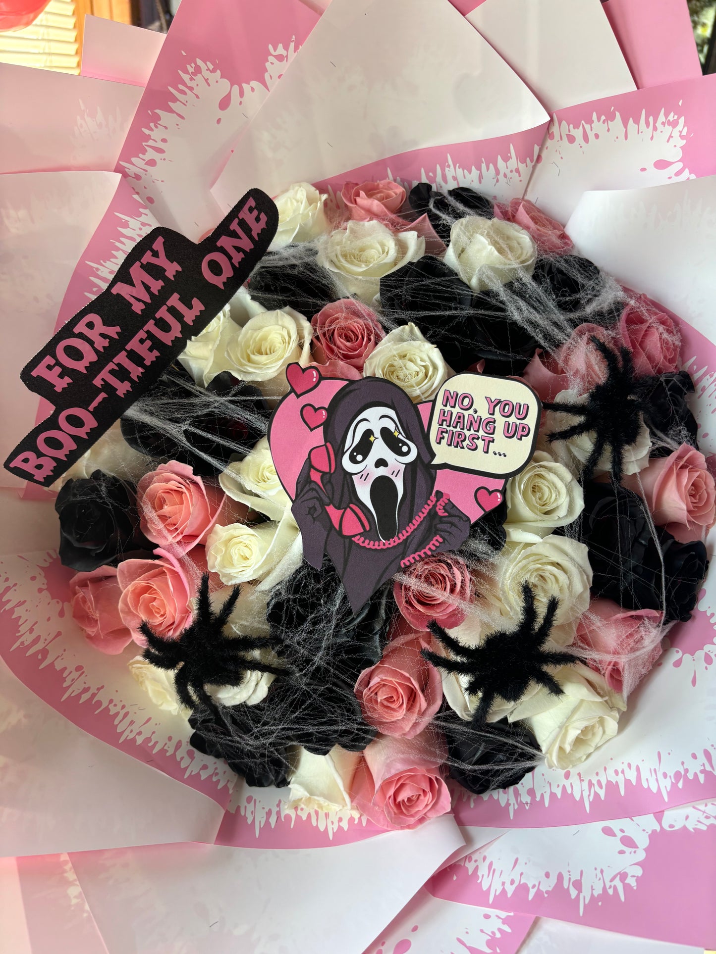 No you hang up 50 rose bouquet 🔪💞