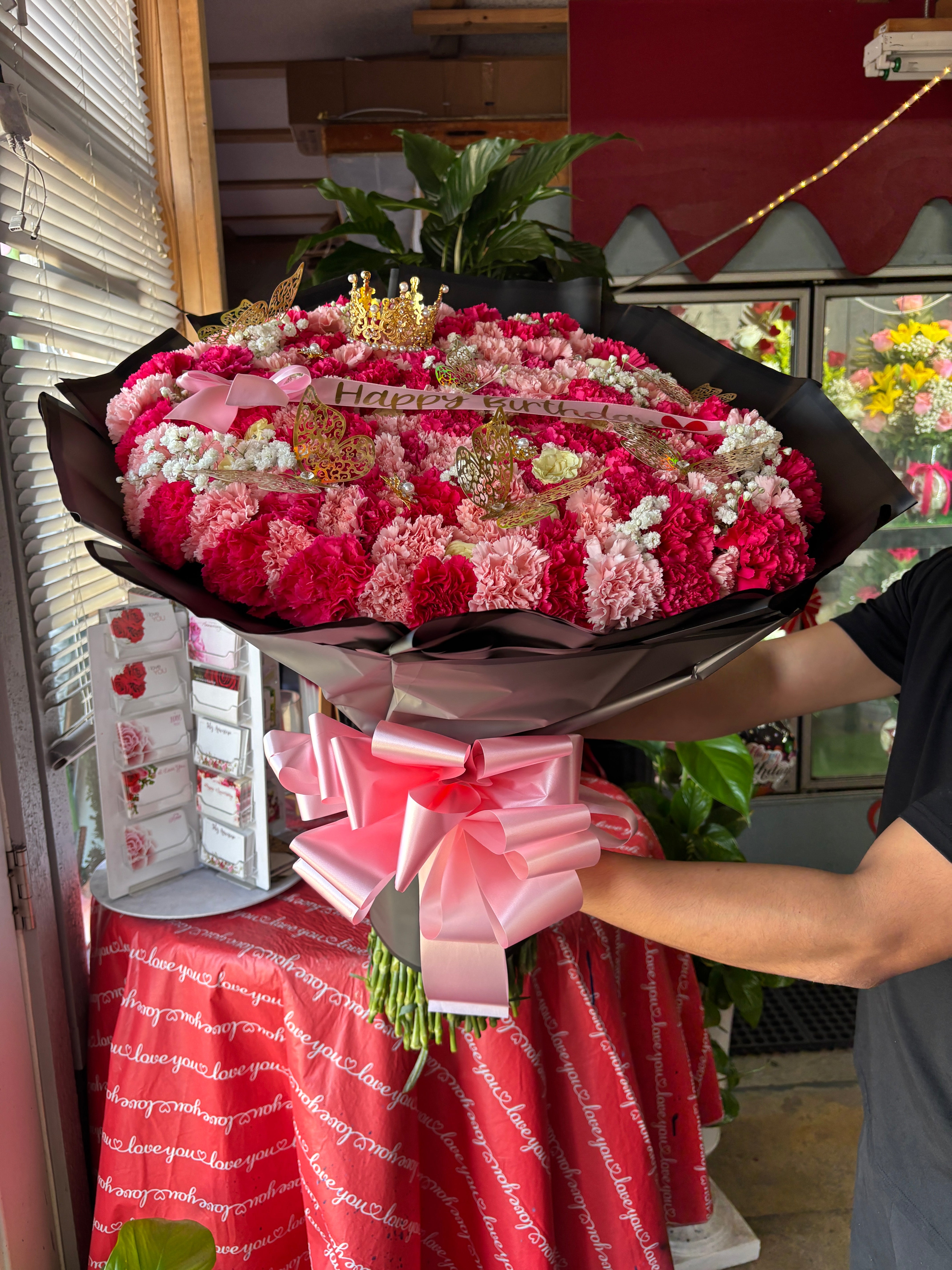 Carnations and roses ramo buchón 🎀