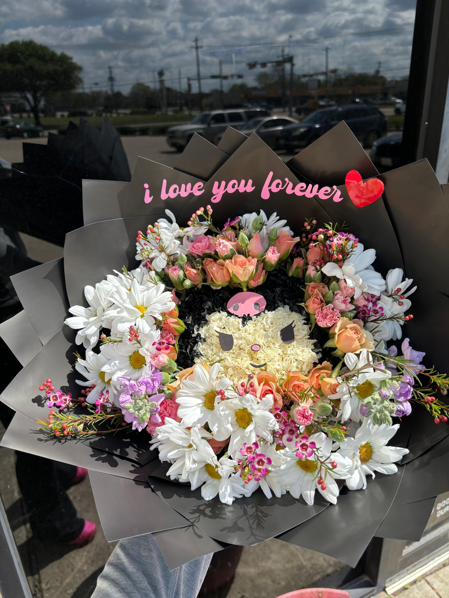 Ms. Kuromi bouquet with freestyle mixed blooms around