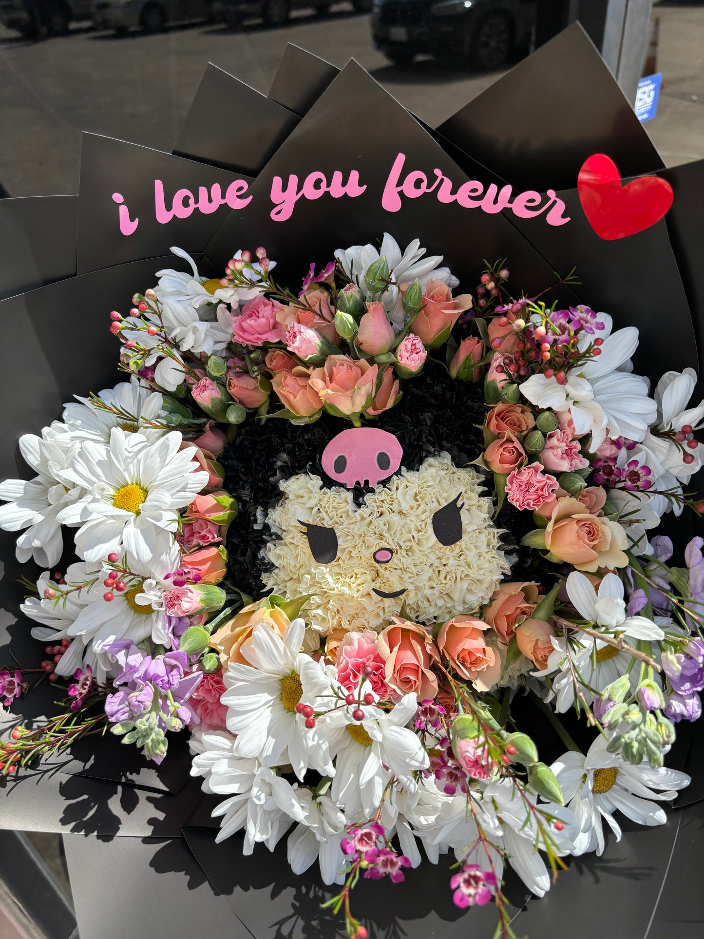 Ms. Kuromi bouquet with freestyle mixed blooms around