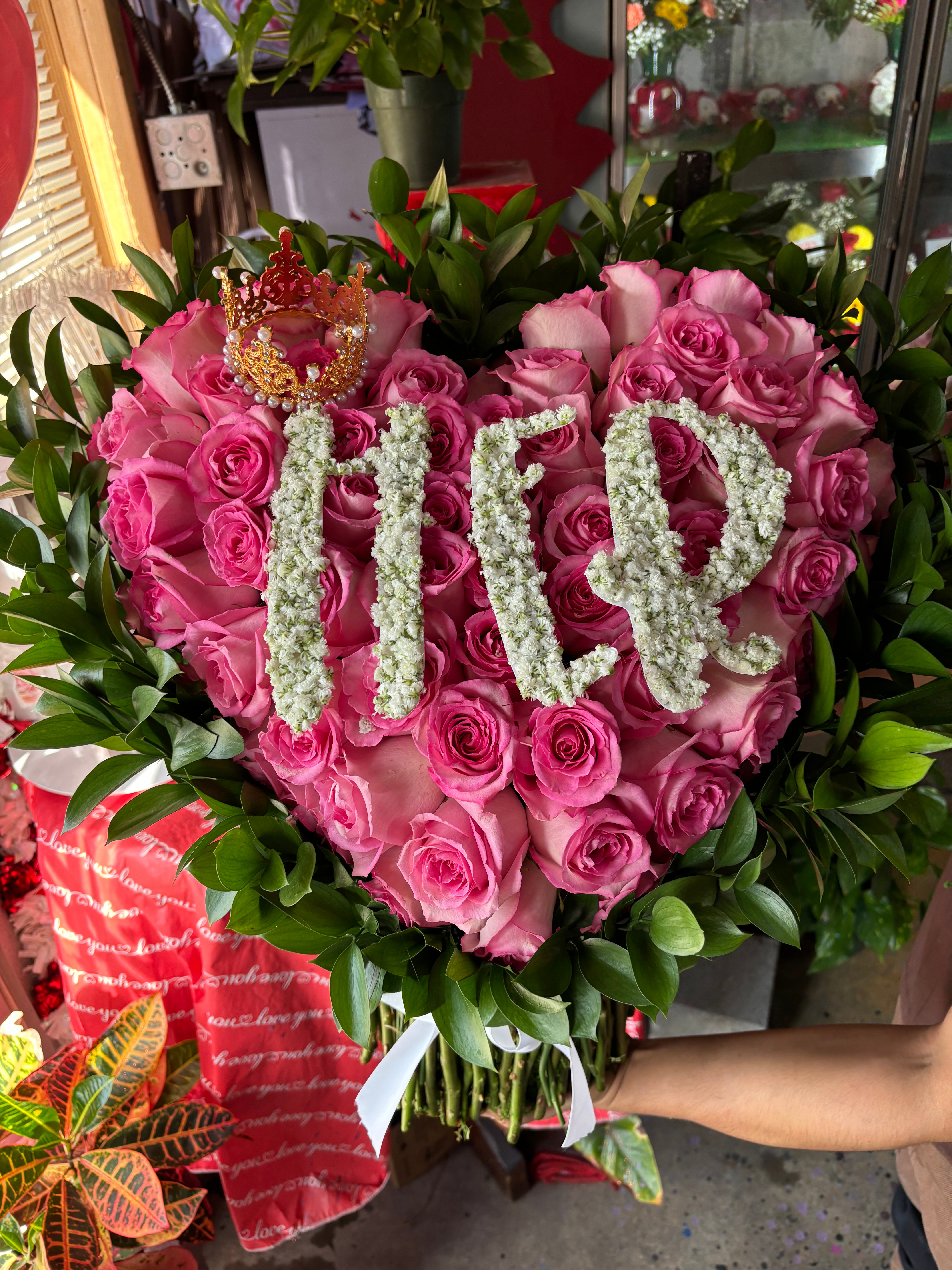 Small standing heart 100 roses ♥️
