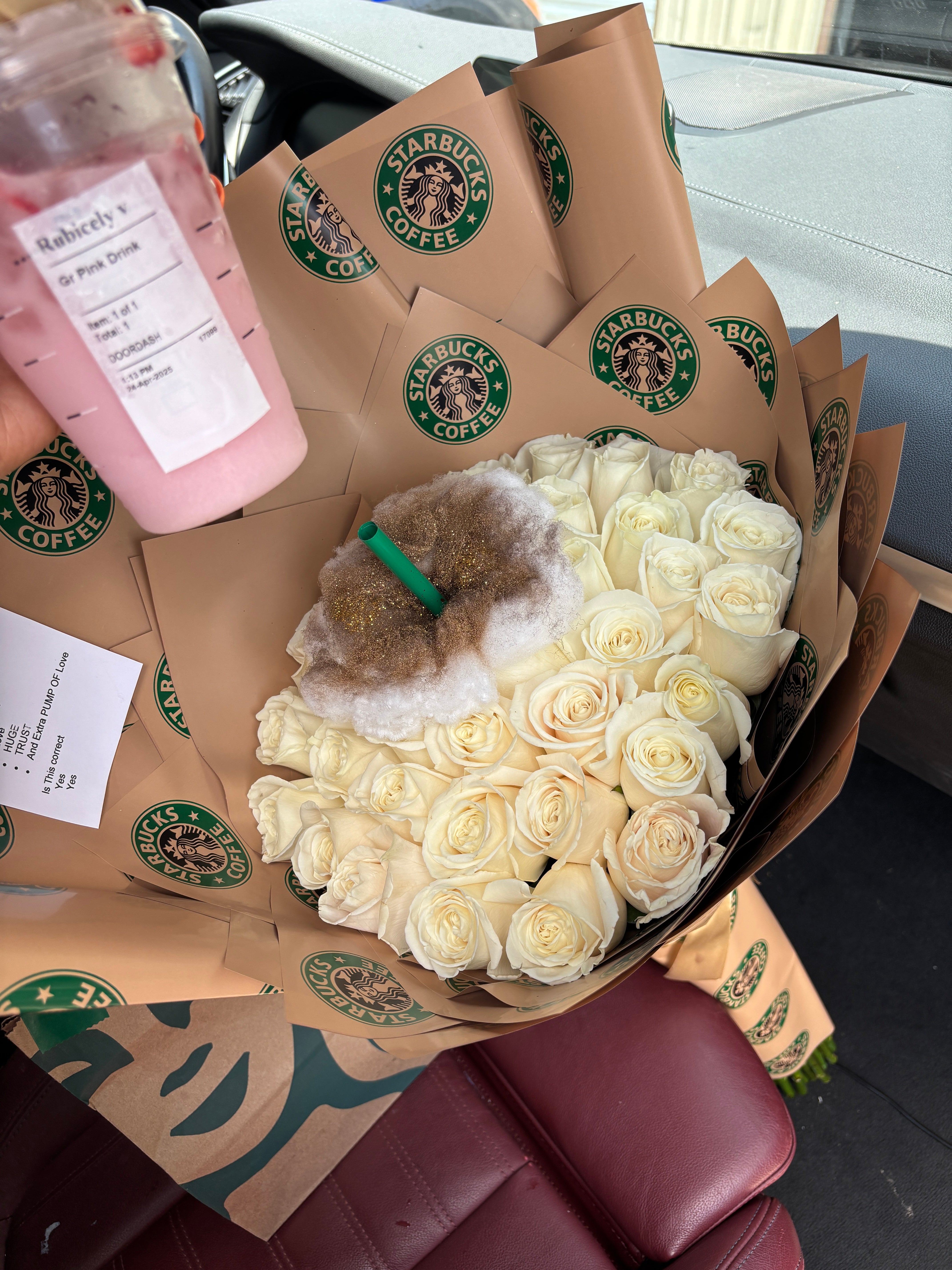 Starbucks drink bouquet🤎🍂