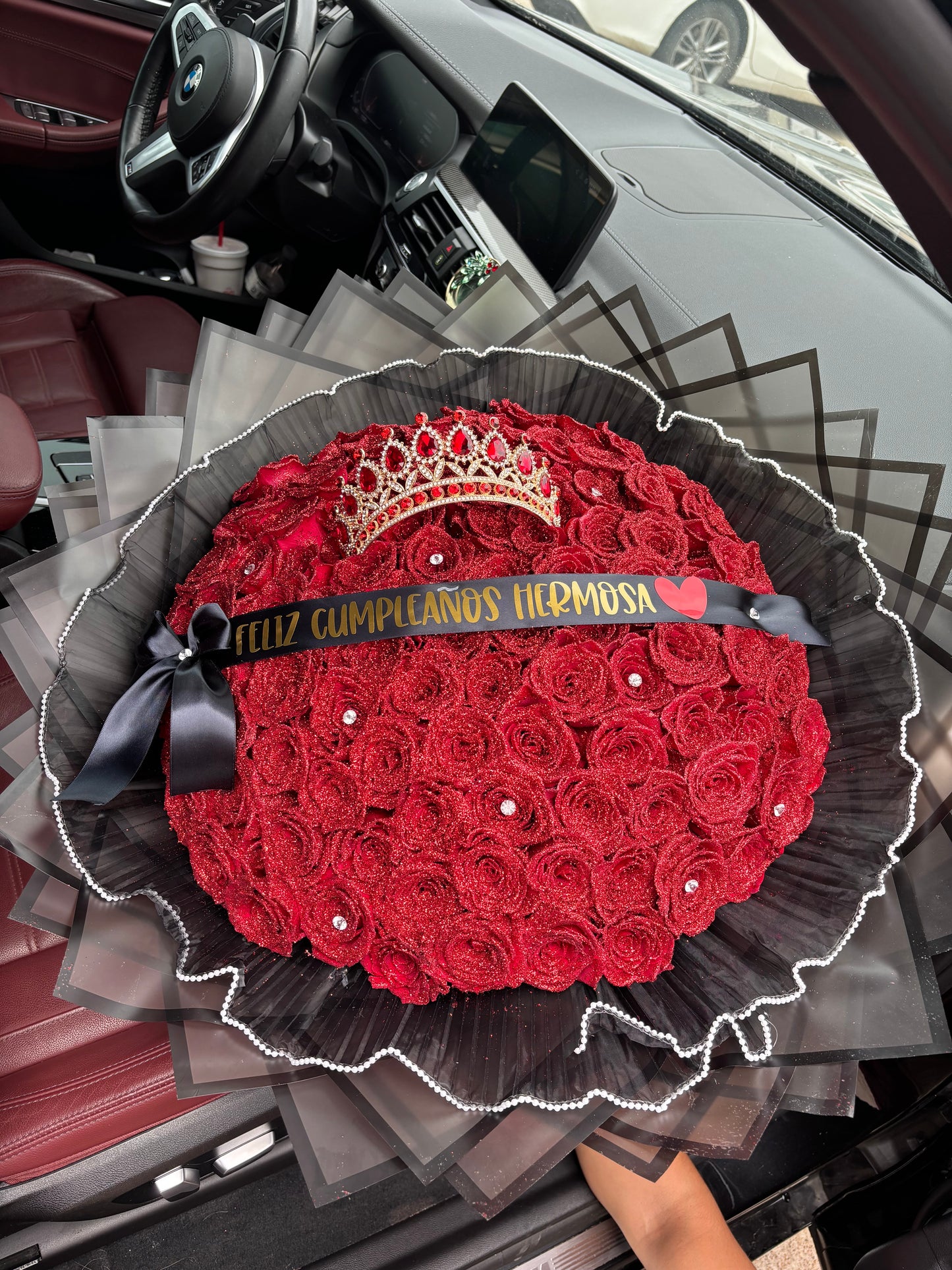 100 Red Glittered roses for My Queen❤️✨