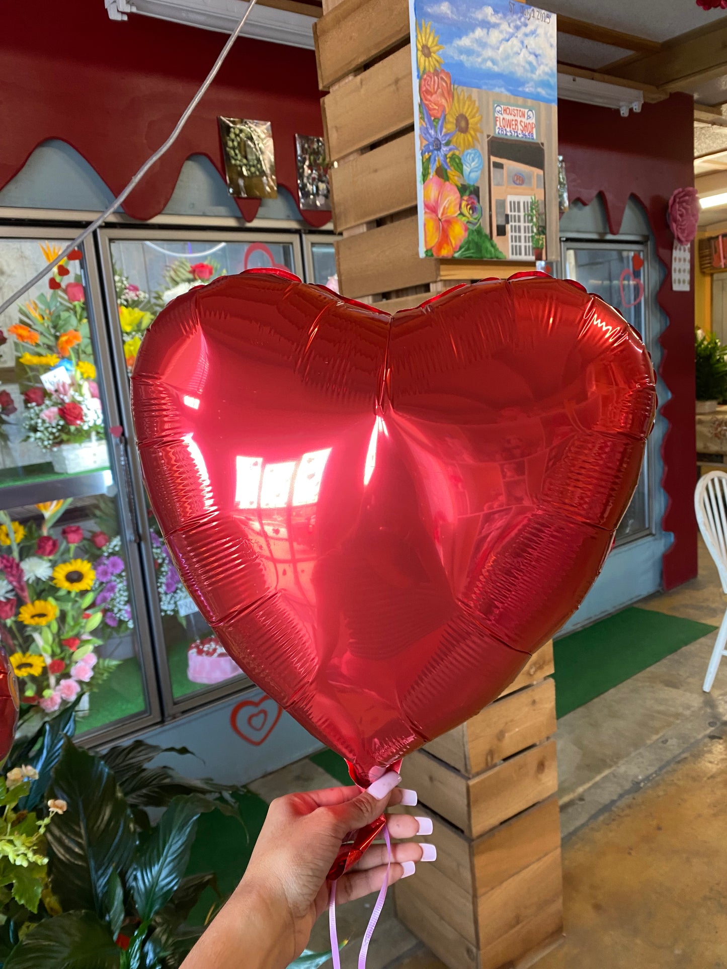 Each Red Heart Shaped Balloon